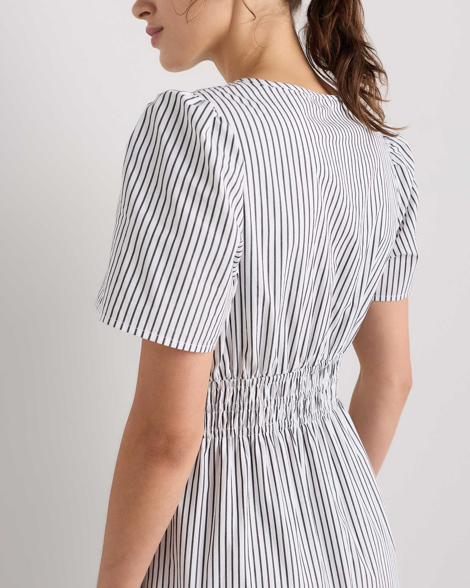 100% Organic Cotton Tiered Maxi Dress in Steel Grey Soho Stripe 100% Organic Cotton Tiered Maxi Dress in Steel Grey Soho Stripe