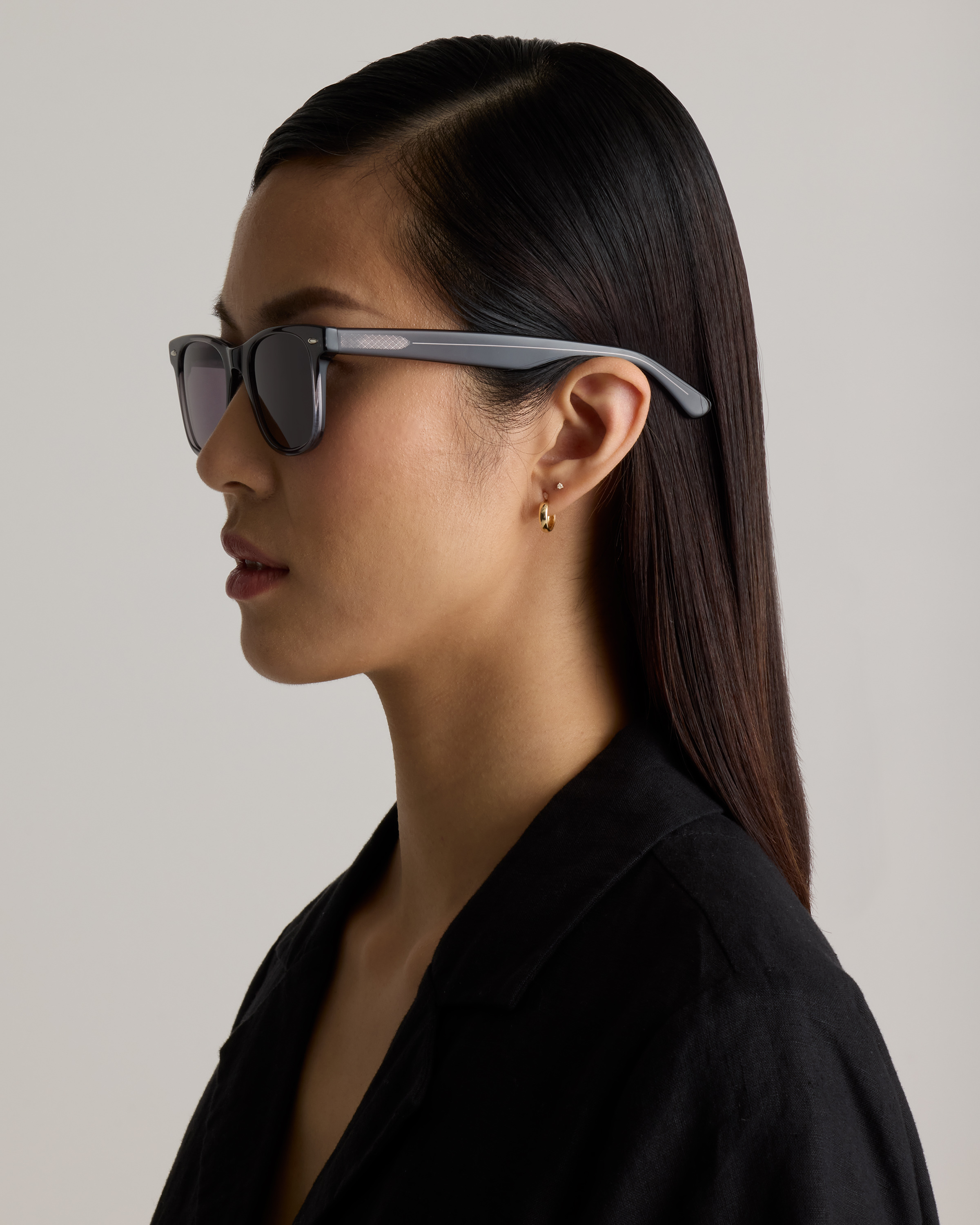 Walker Polarized Acetate Sunglasses in Clear Slate with Grey lens