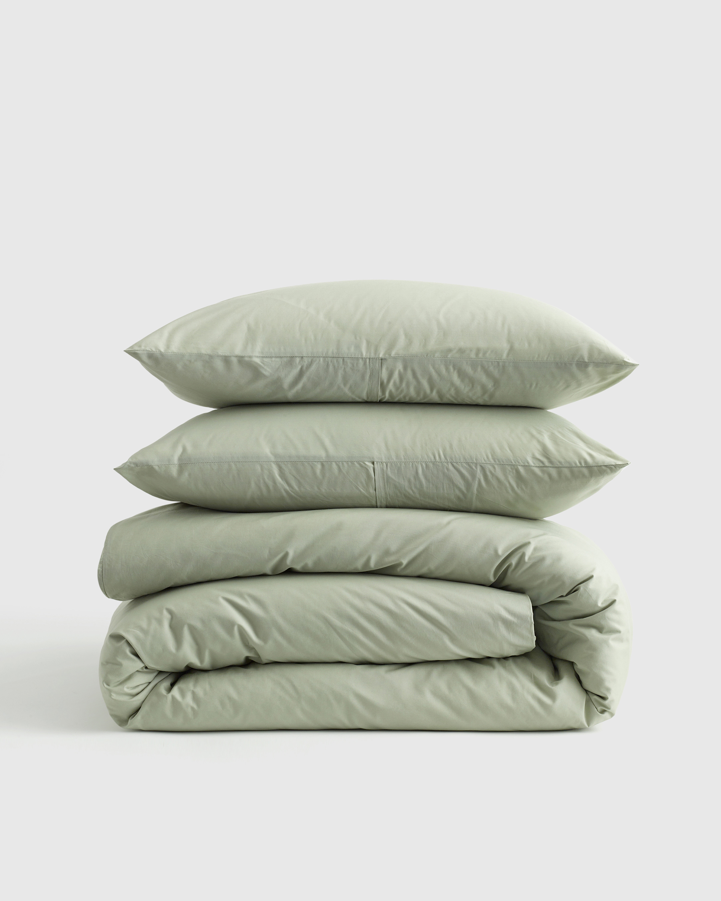 Sage Classic Organic Percale Duvet Cover Set