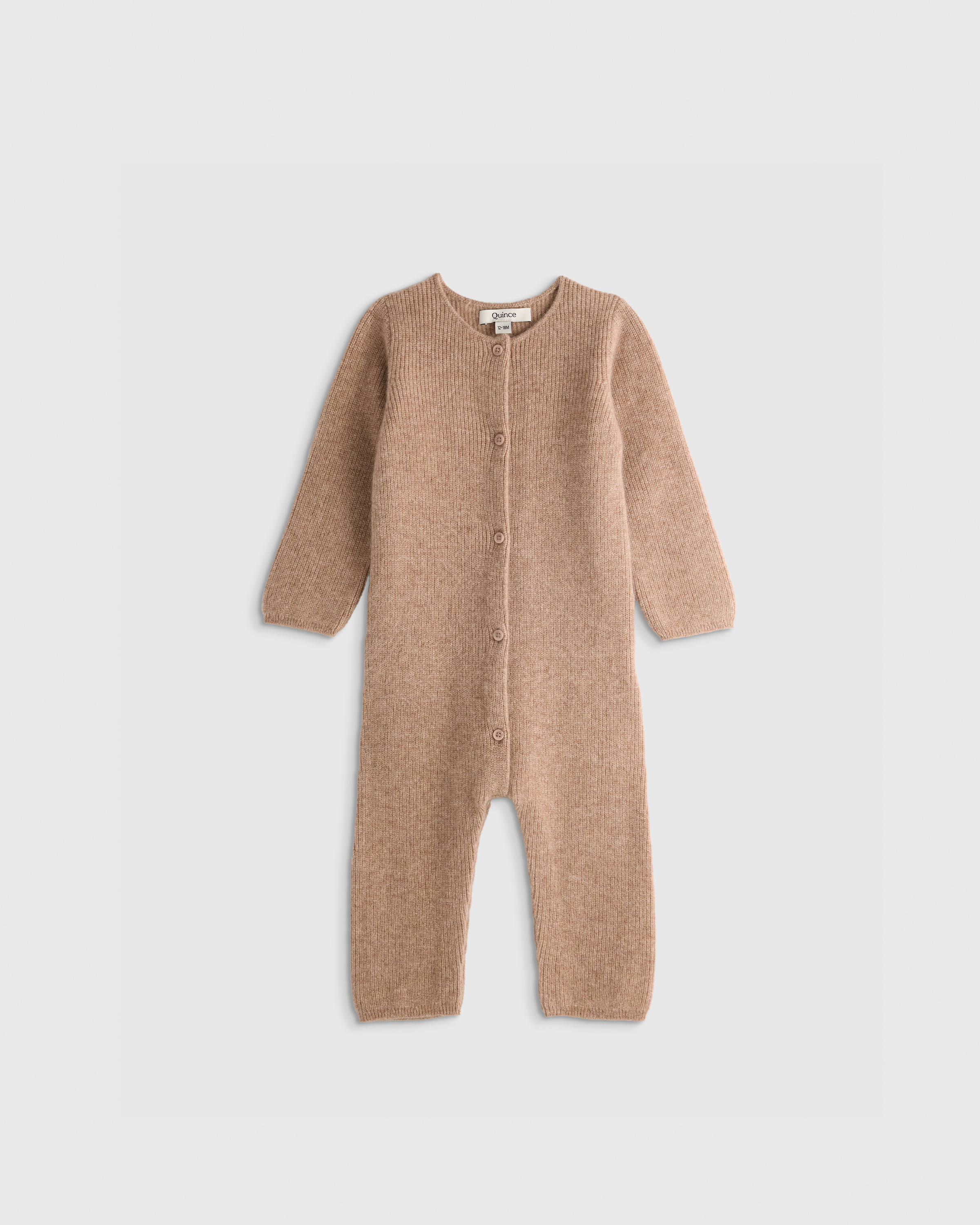 Quince Washable Cashmere Romper In Brown