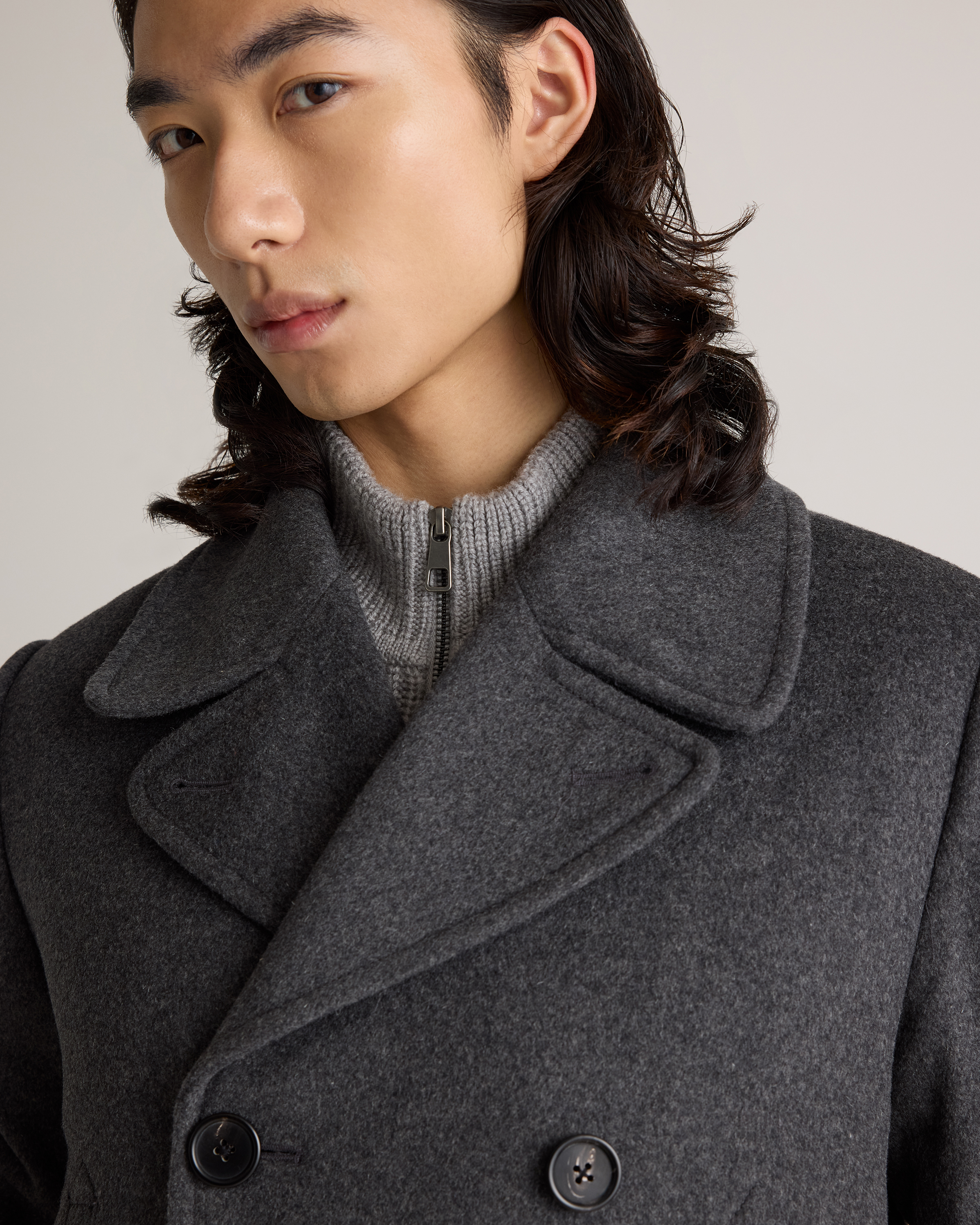 Italian Wool Double-Breasted Coat