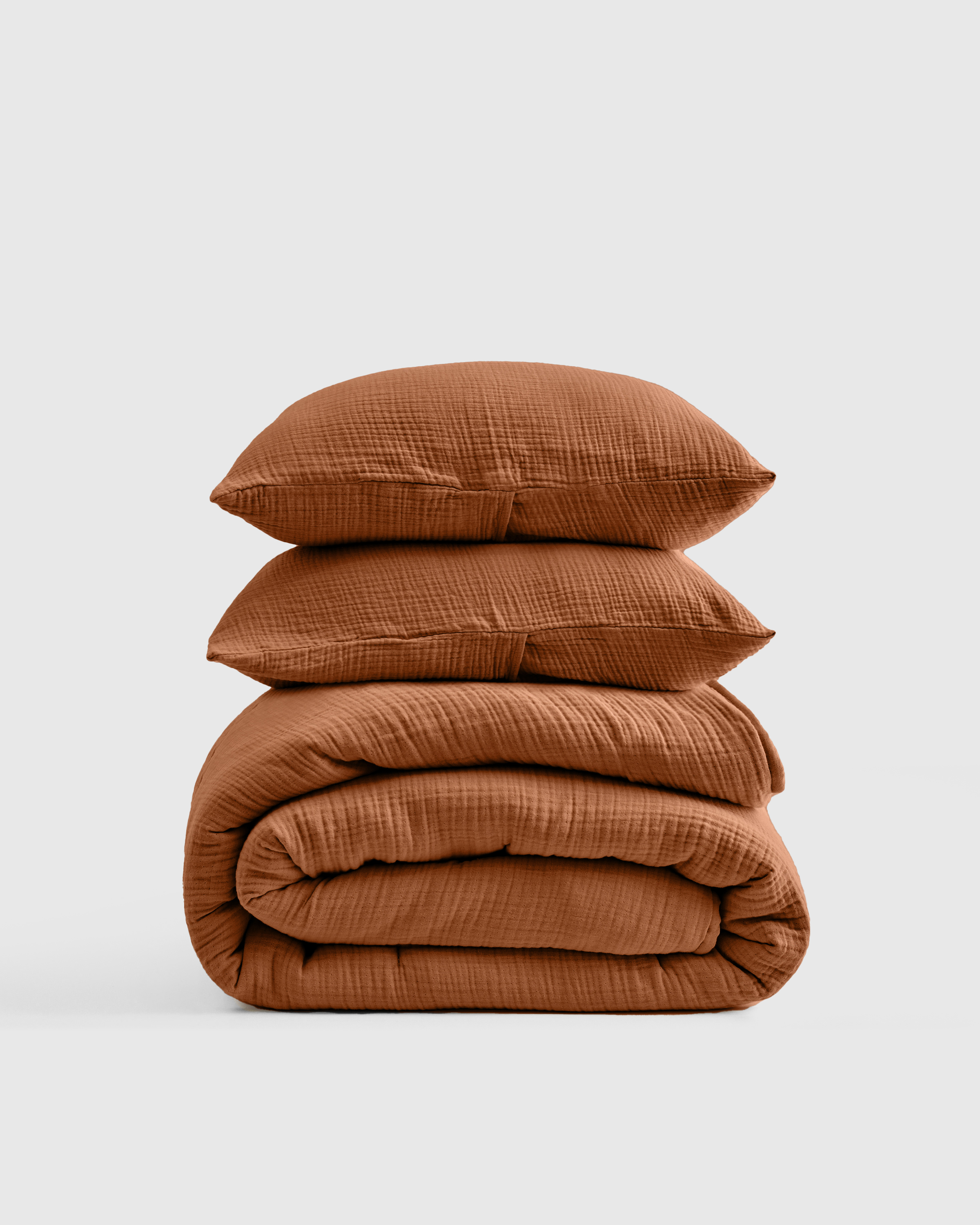 Terracotta Organic Airy Gauze Dream Quilt Set
