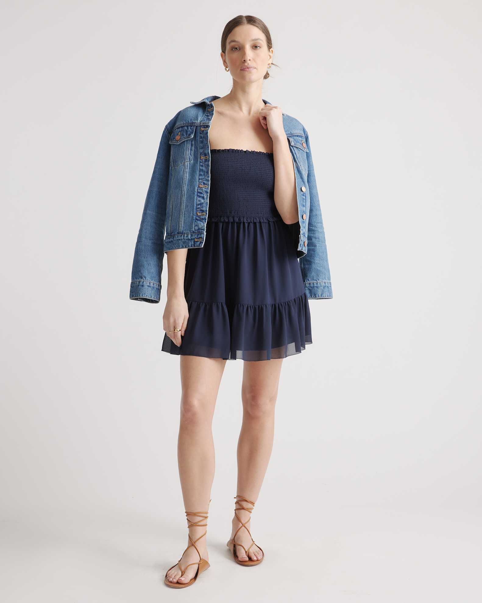 Chiffon Smocked Sleeveless Mini Dress Chiffon Smocked Sleeveless Mini Dress
