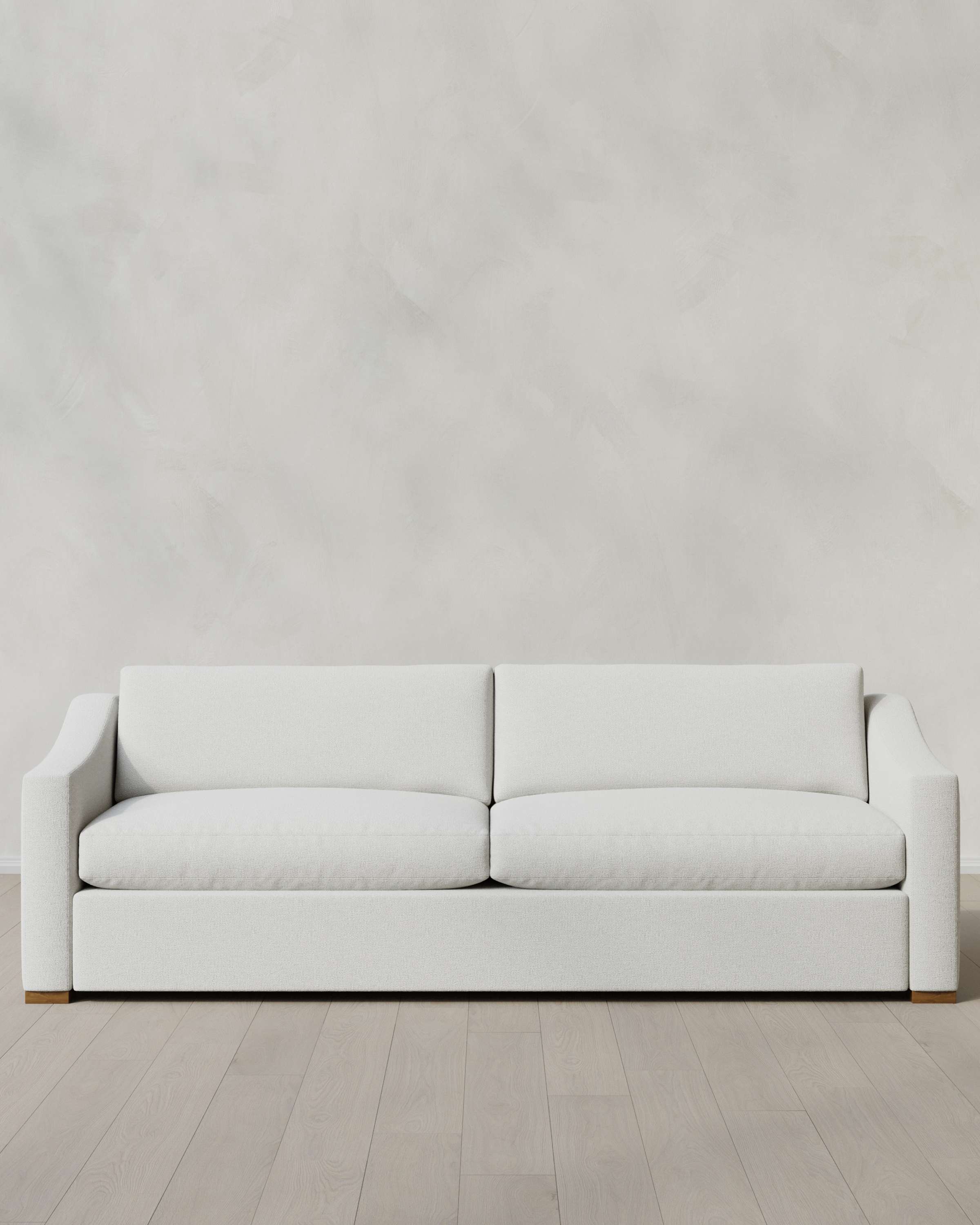 Quince Hollis Slope Arm Sofa in Performance Basketweave in Snow, Size 108", Performance Linen Blend