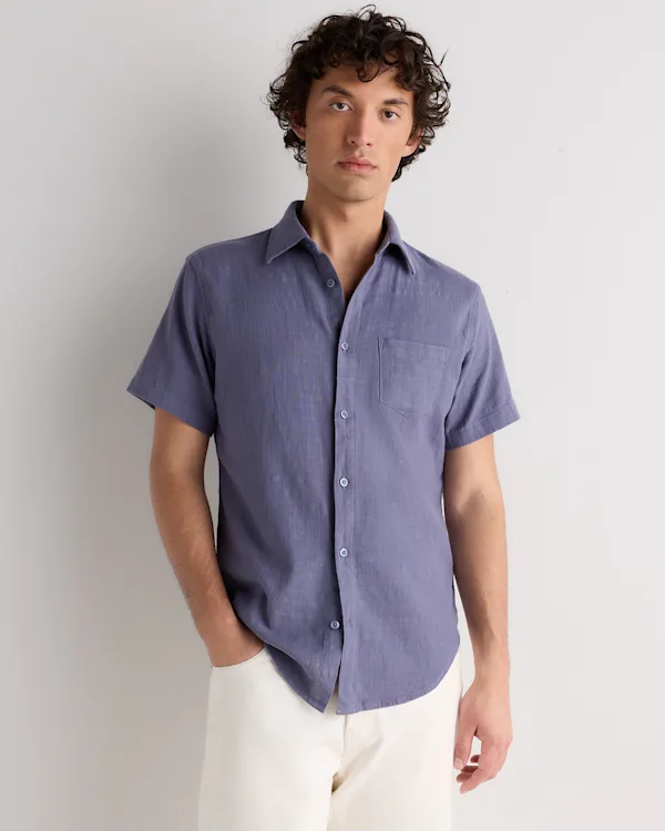 Organic Cotton Stretch Selvage Short Sleeve Shirt