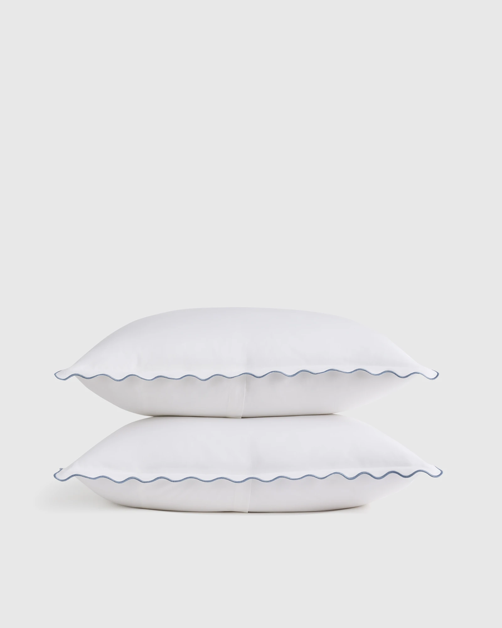 Wave Scallop Organic Percale Sham Set