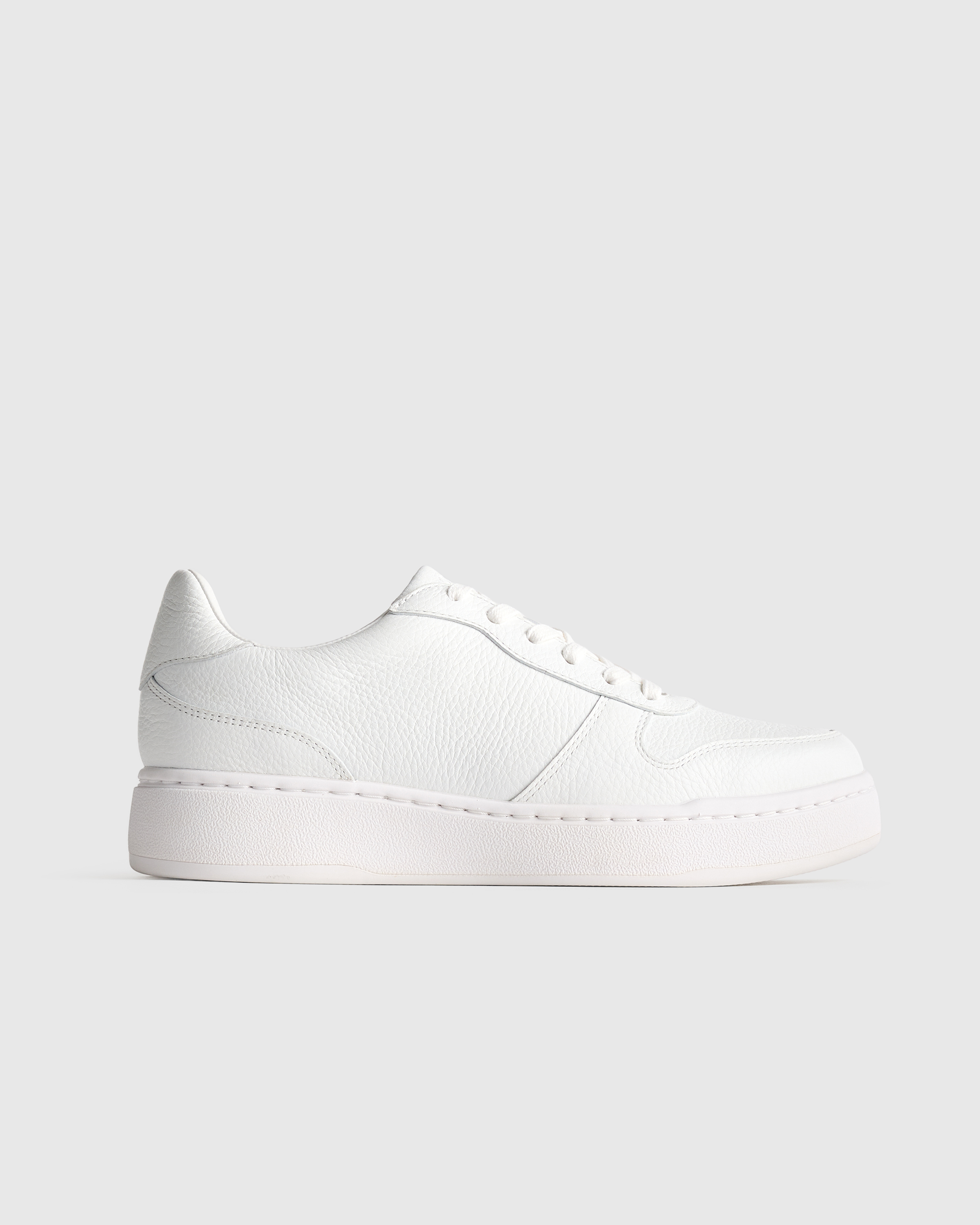 White Full-Grain Leather Comfort Court Sneaker