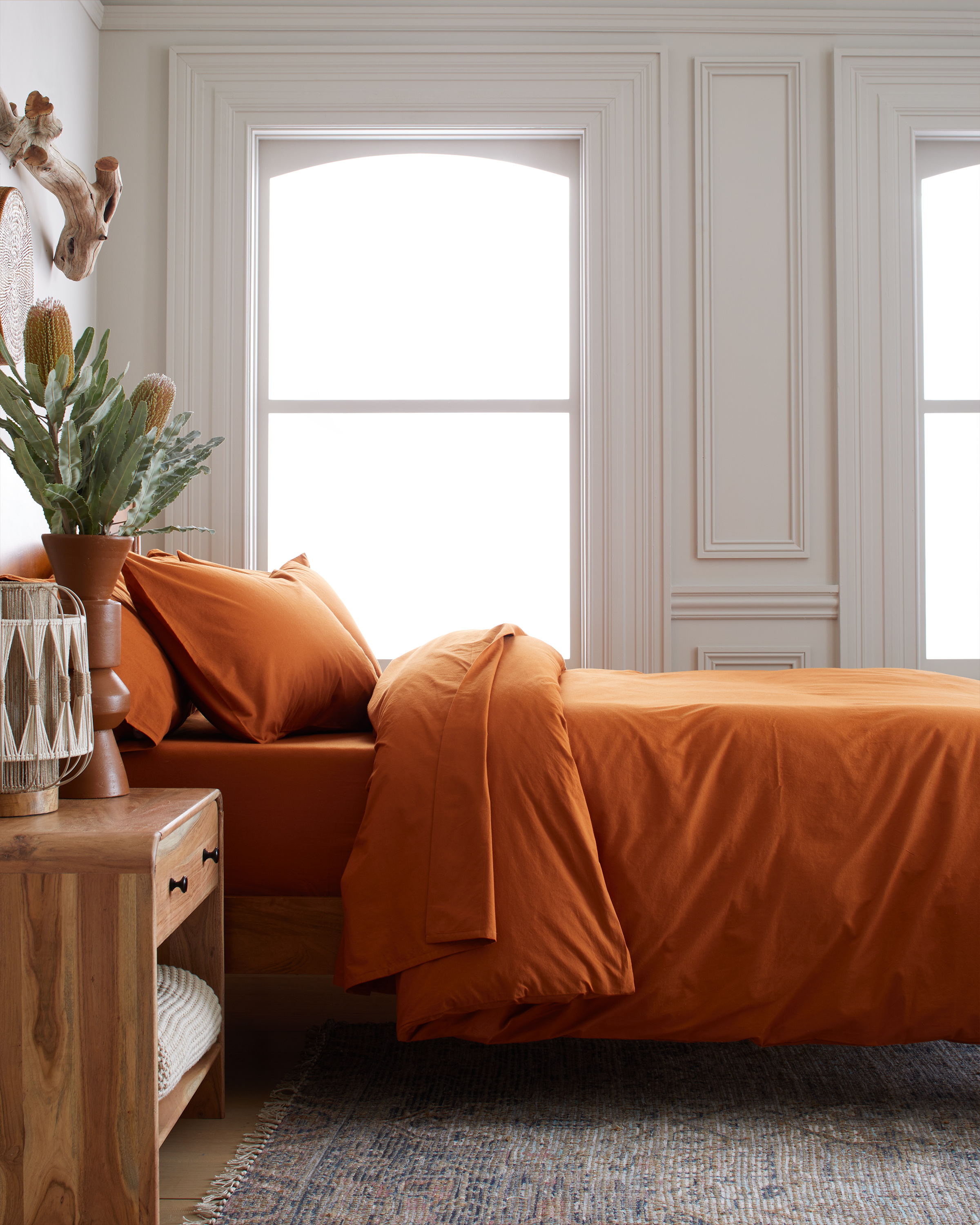 Terracotta Organic Brushed Cotton Duvet Cover