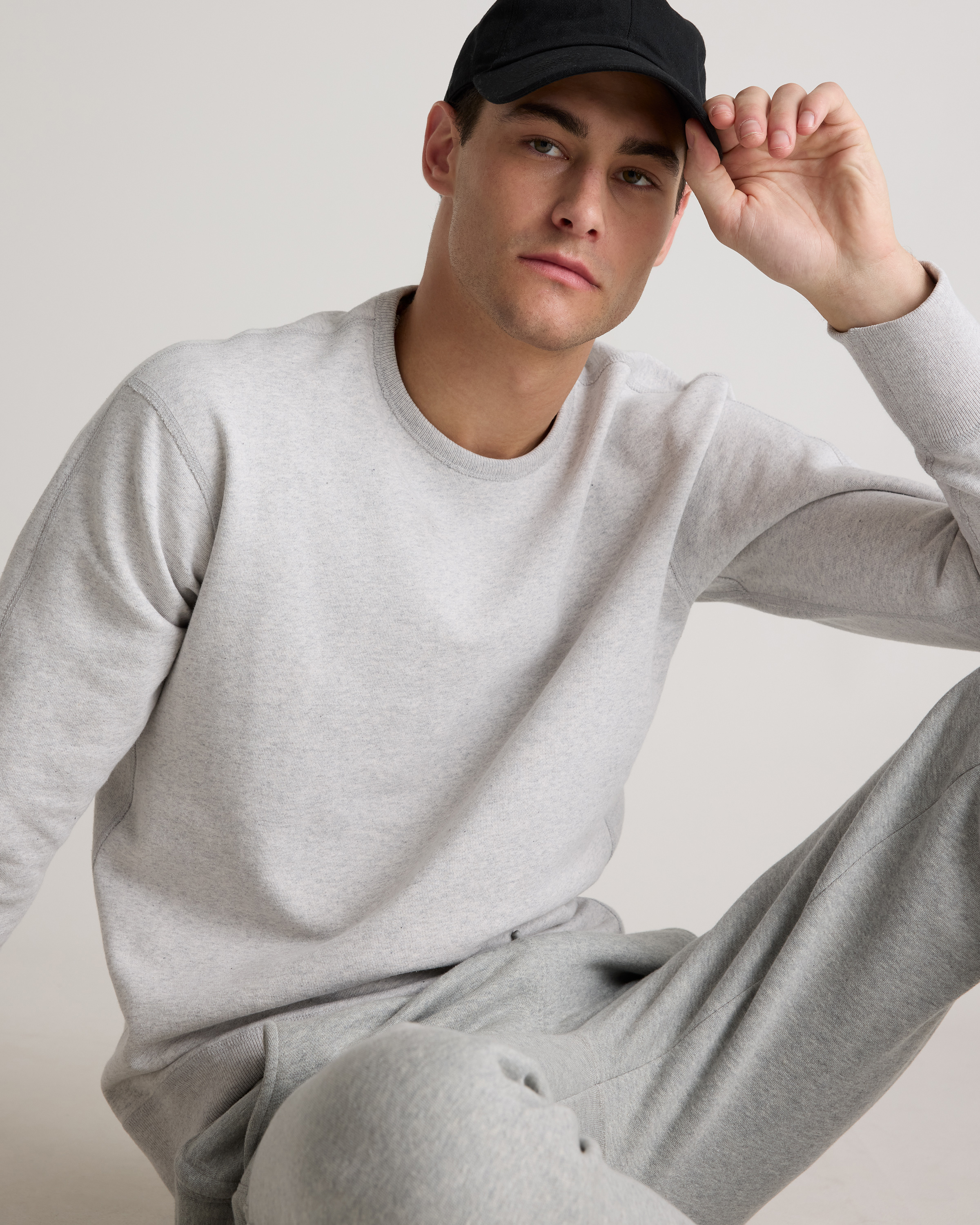 Light Heather Grey Organic Midweight French Terry Crewneck