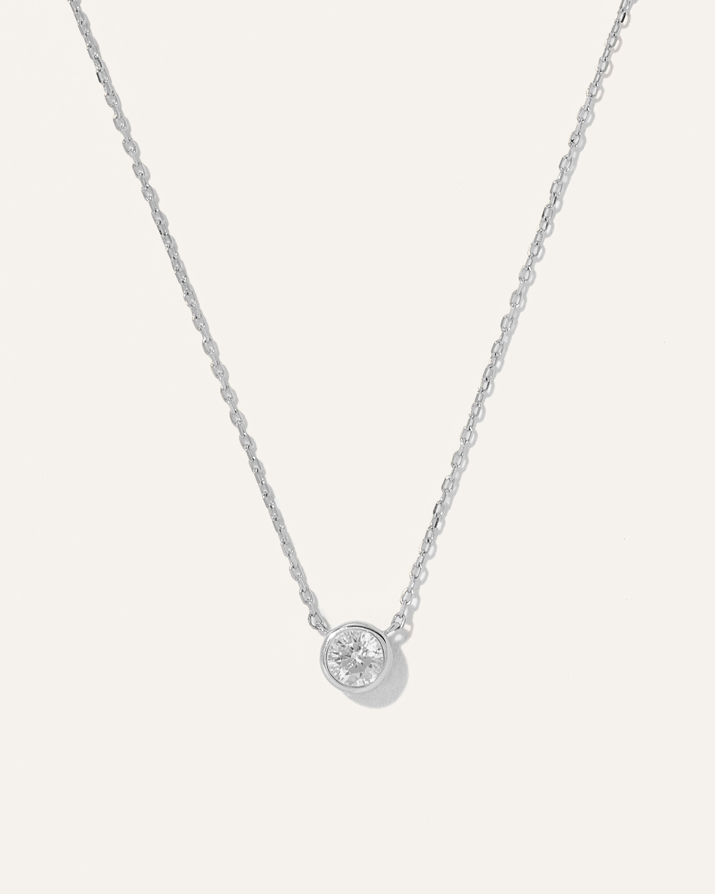 White Gold 14K Gold Diamond Bezel Necklace