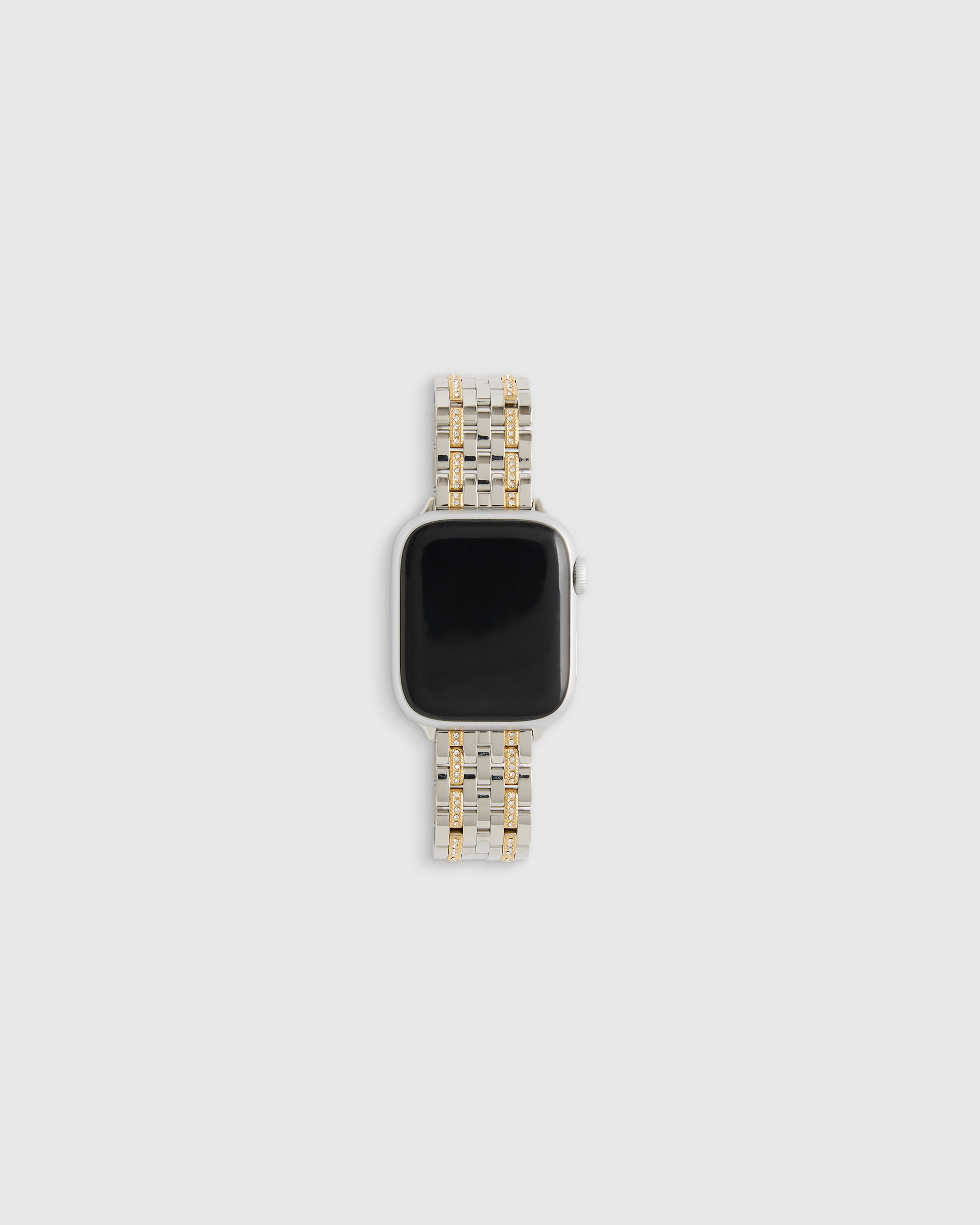Quince Stainless Steel & Pave Bracelet Apple Watch Band In Silver/gold
