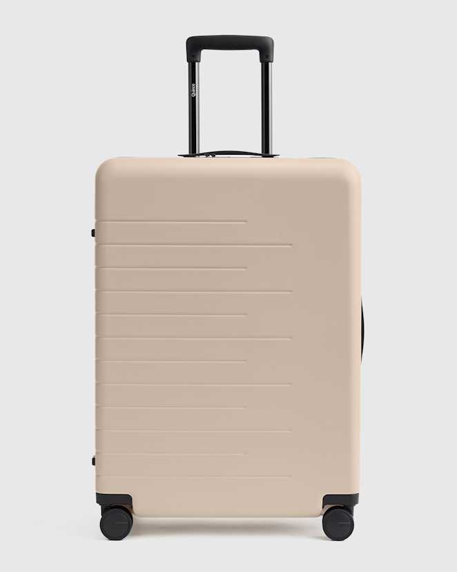 Tan Expandable Large Check-In Suitcase