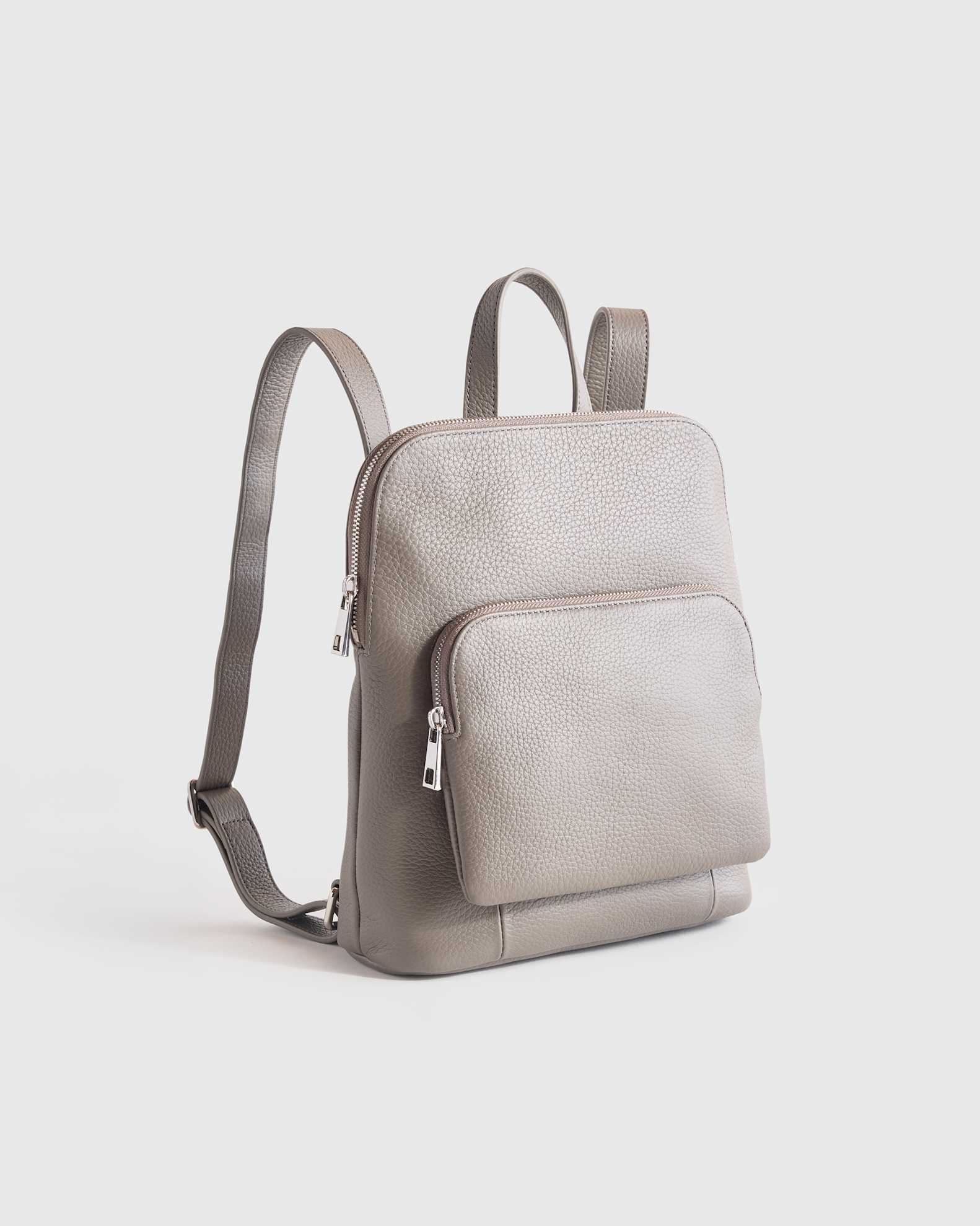 gray mini backpack purse Marty made out of cowhide leather Y2k Small Backpack Purse for