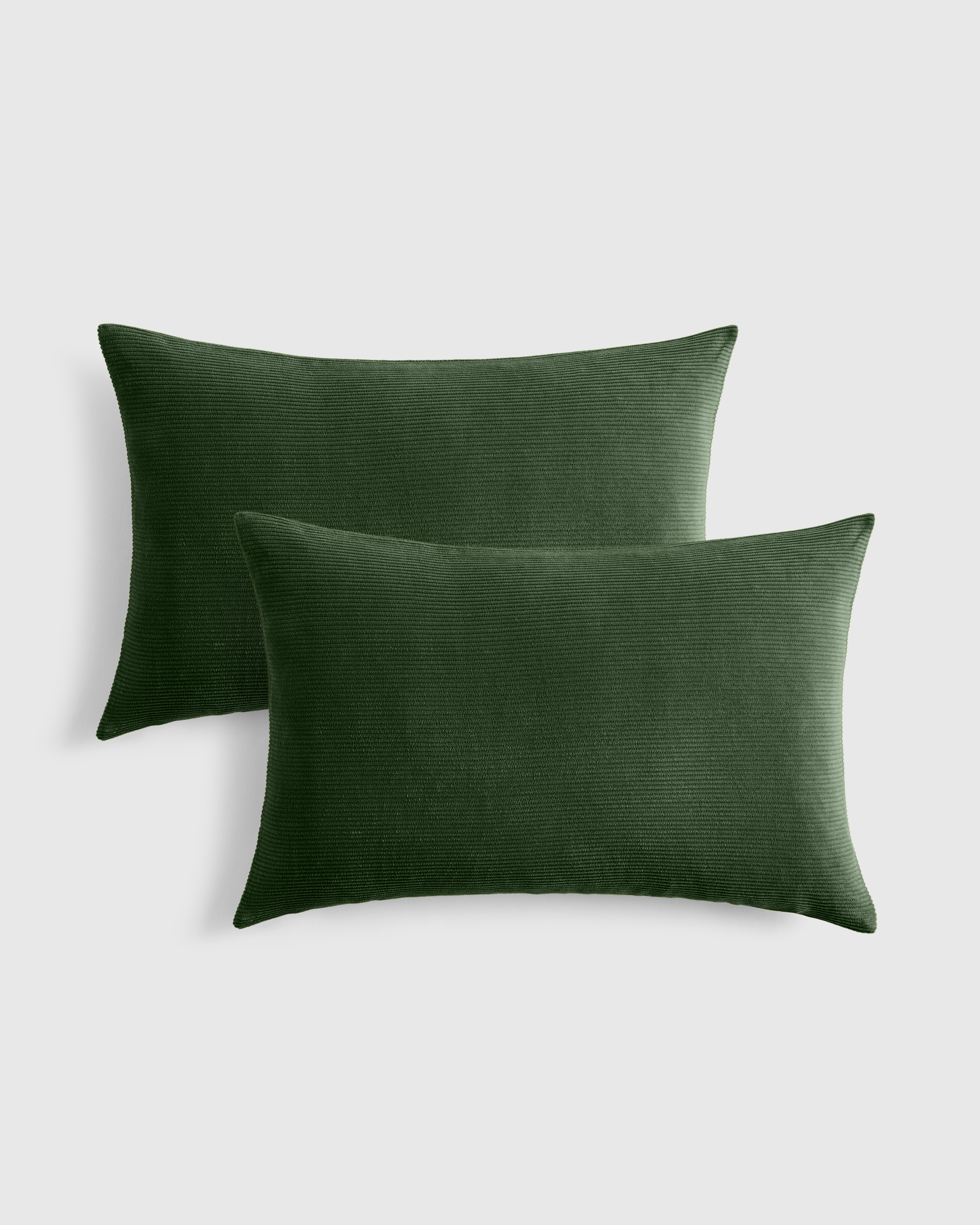 Corduroy Cotton Velvet Pillow Cover (Set of 2), Pine, 20x20