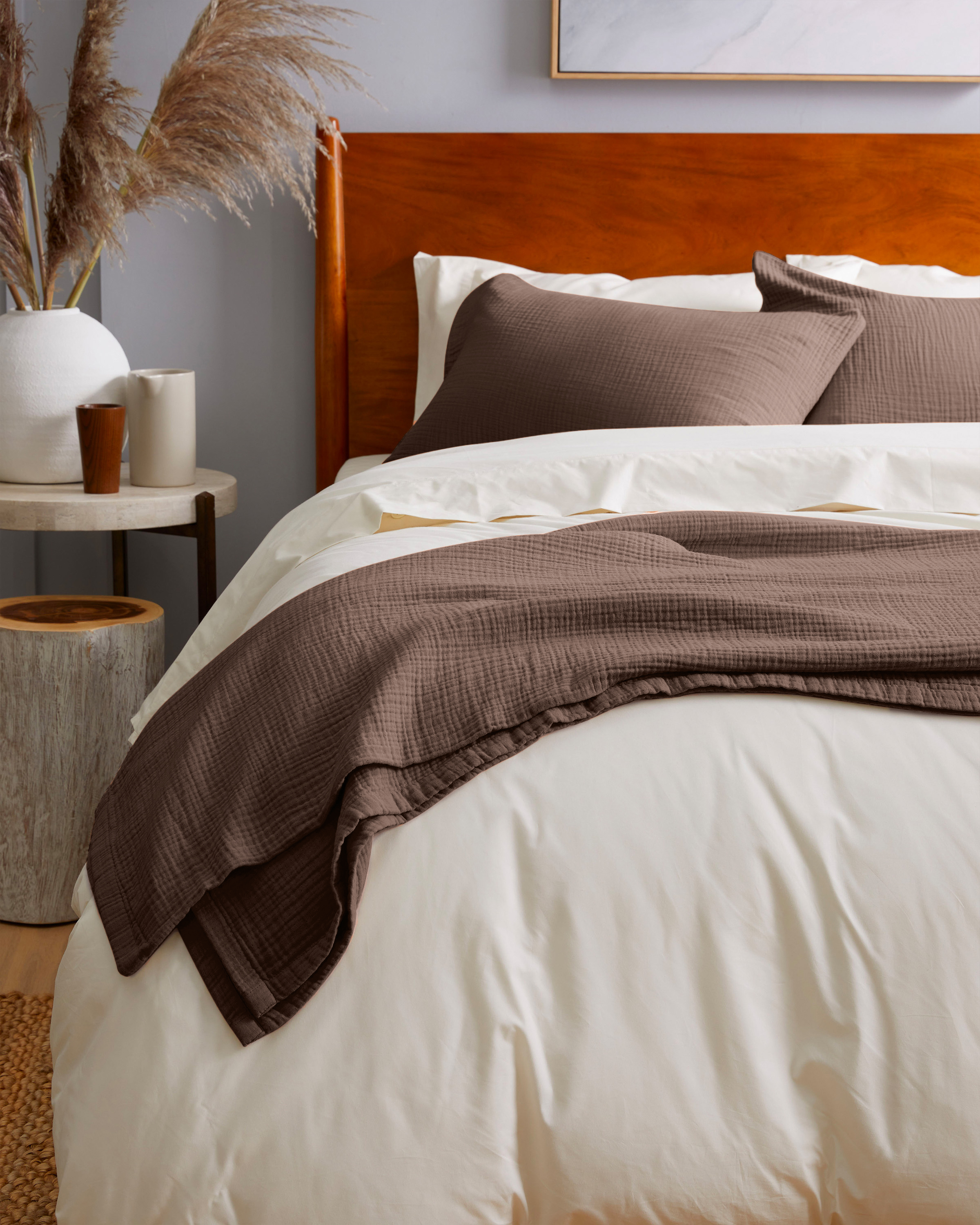 Chocolate Organic Airy Gauze Blanket