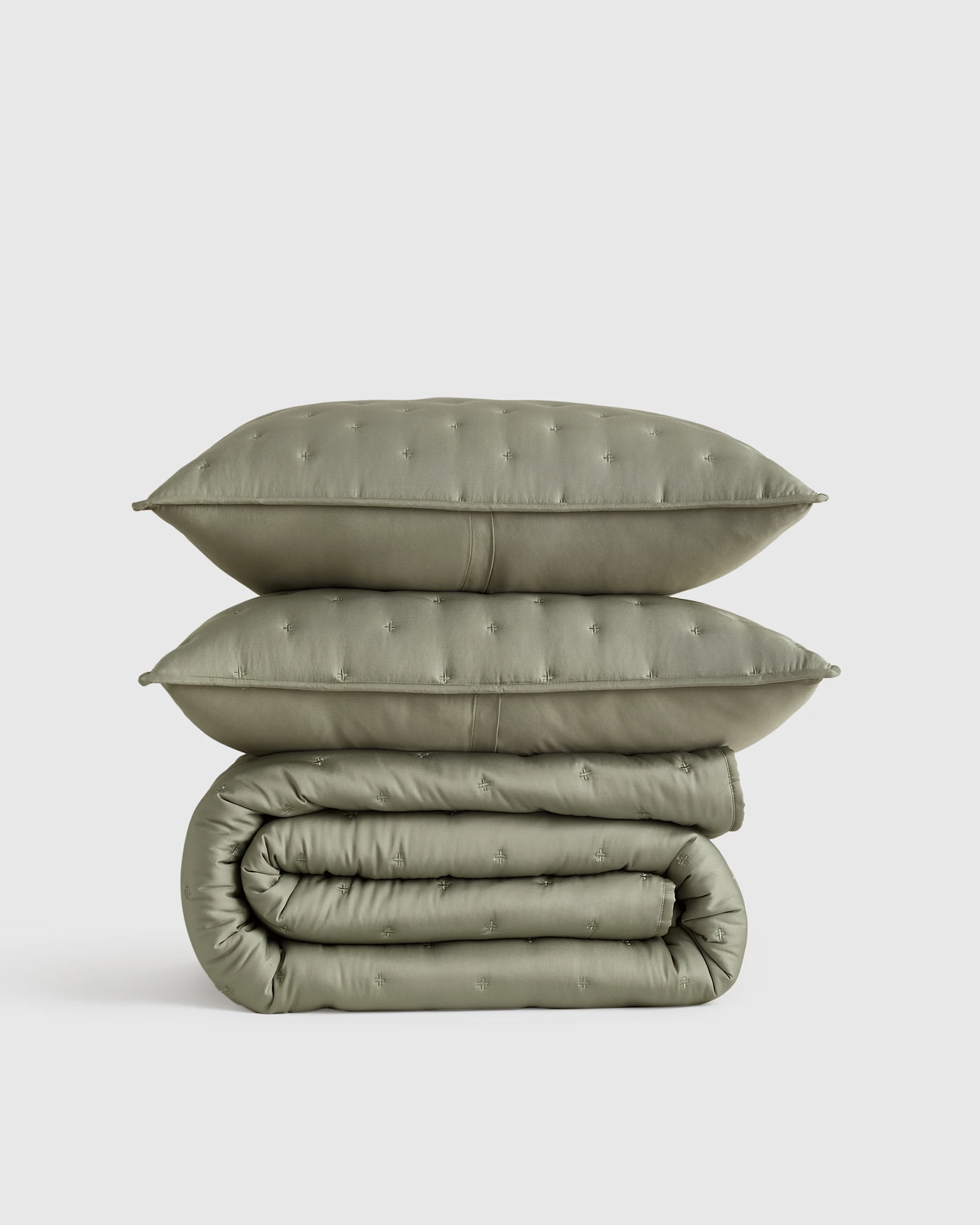 Bamboo Dream Quilt Set - White, Full/Queen