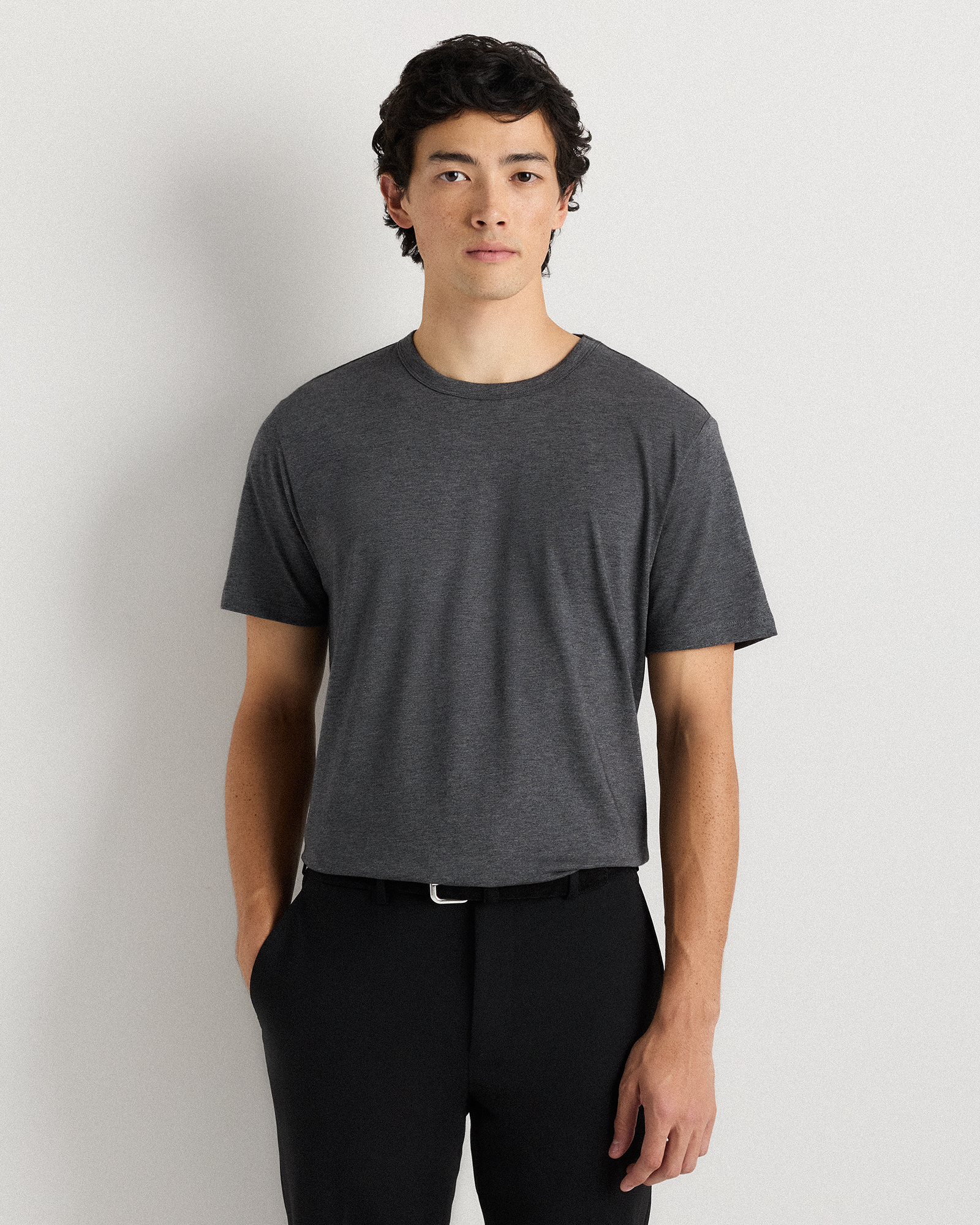 Charcoal Heather T-shirt Luxe Touch en coton Pima à 100 %
