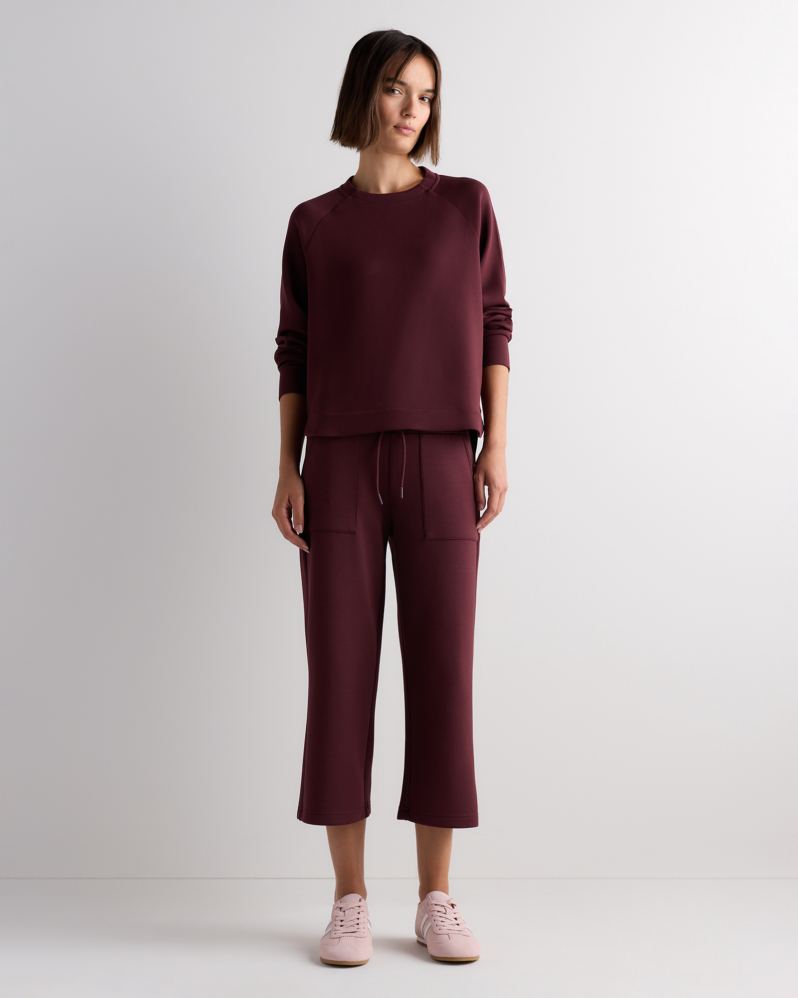 Rich Mahogany Brown CloudComfort High-Rise Cropped Sweatpants