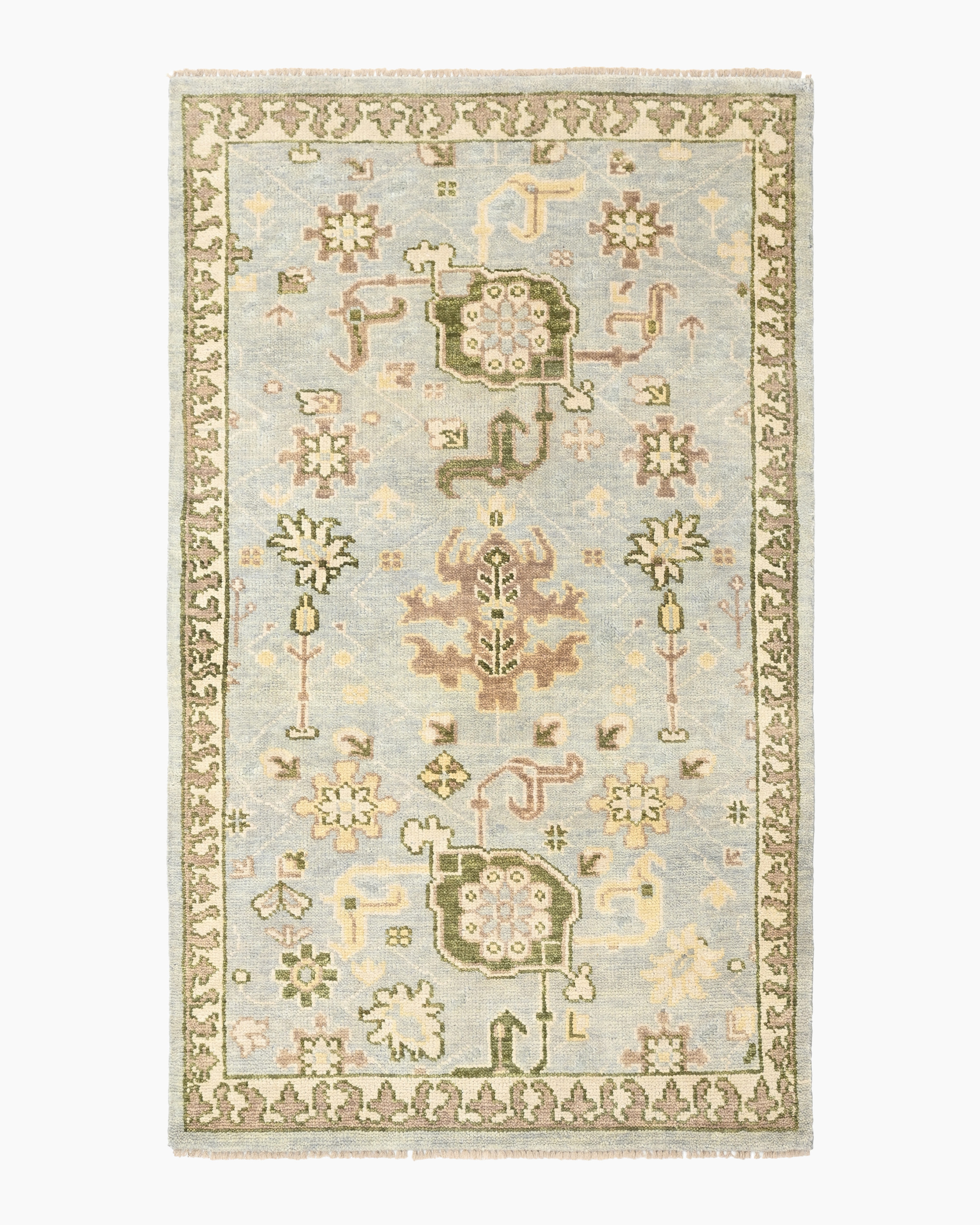 Light Blue Saoirse Hand-Knotted Wool Rug