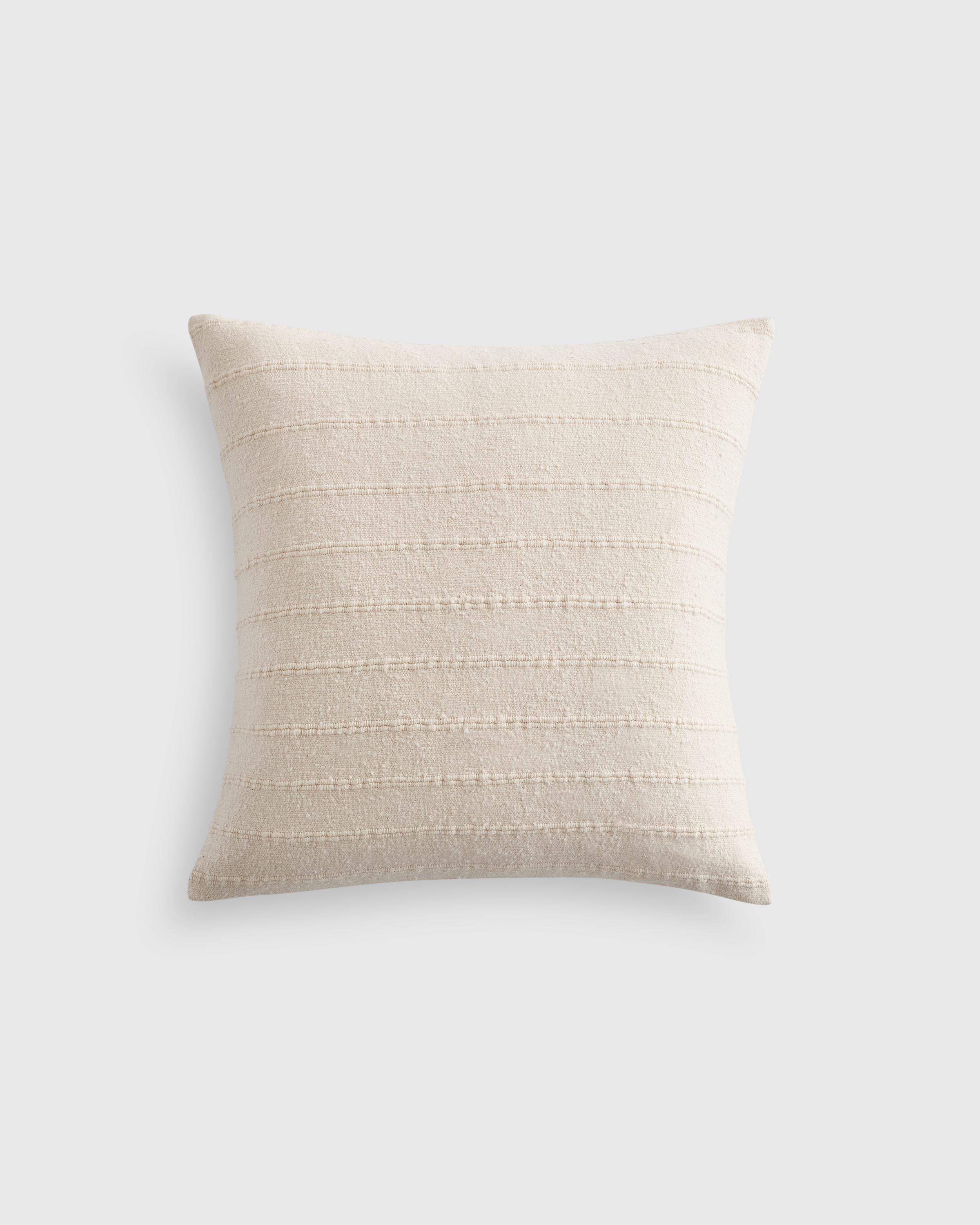 Natural Textured Striped Cotton Pillow Cover