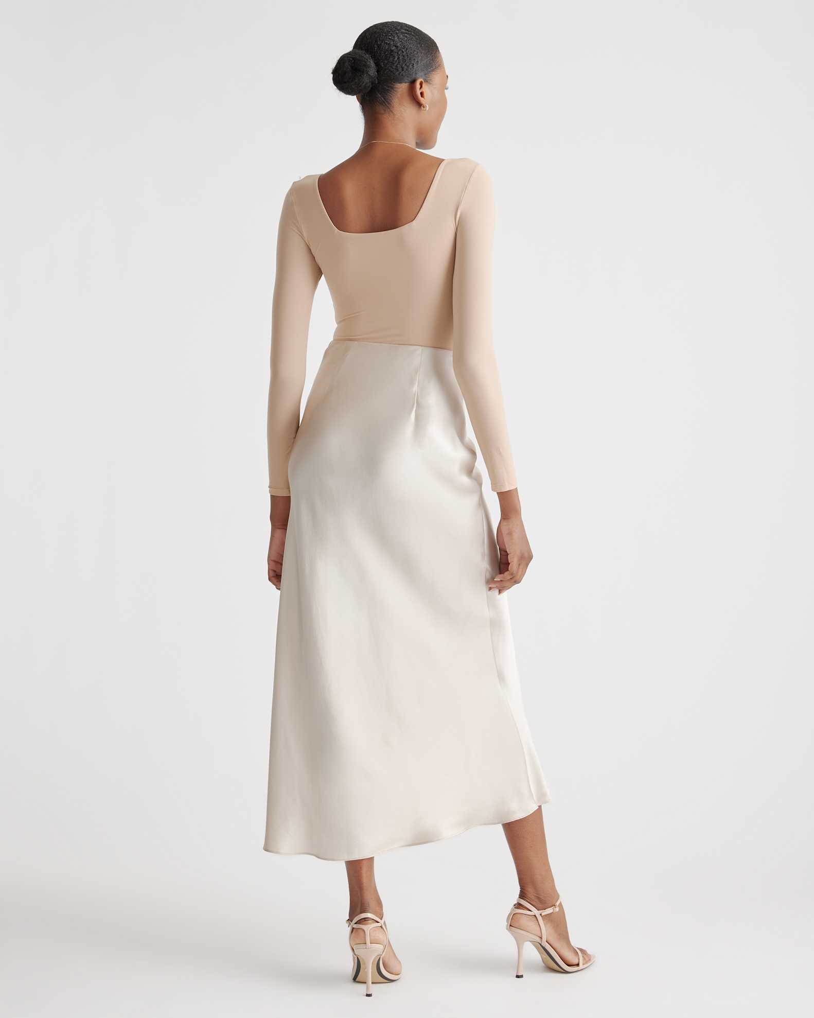 Quince Women's Washable Silk Maxi Skirt, Champagne Color, Size Small - Luxurious Mulberry Silk, Comfortable & Nourishing Quince Women's Washable Silk Maxi Skirt, Champagne Color, Size Small - Luxurious Mulberry Silk, Comfortable & Nourishing
