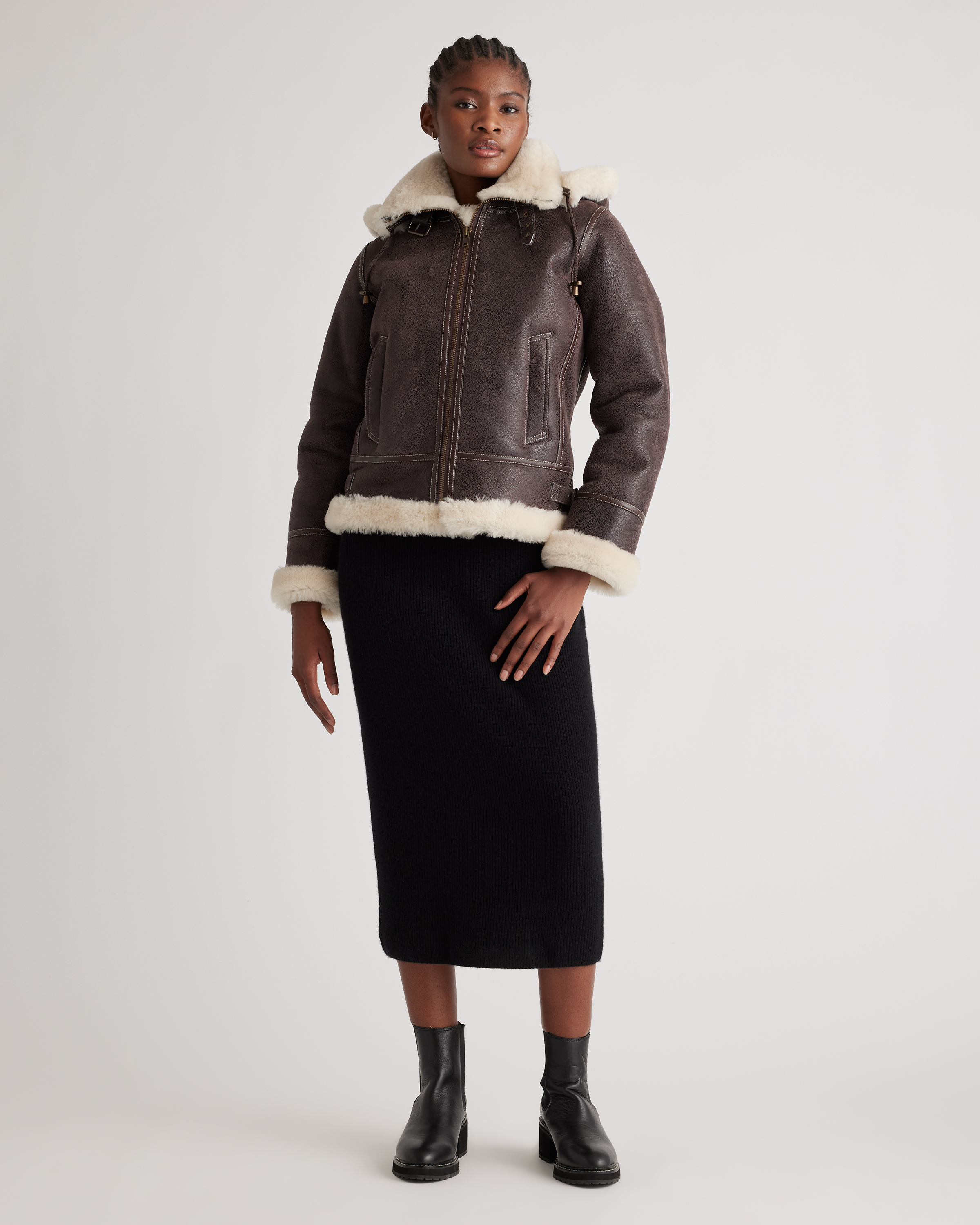 100% Shearling Cold Weather Bomber Jacket