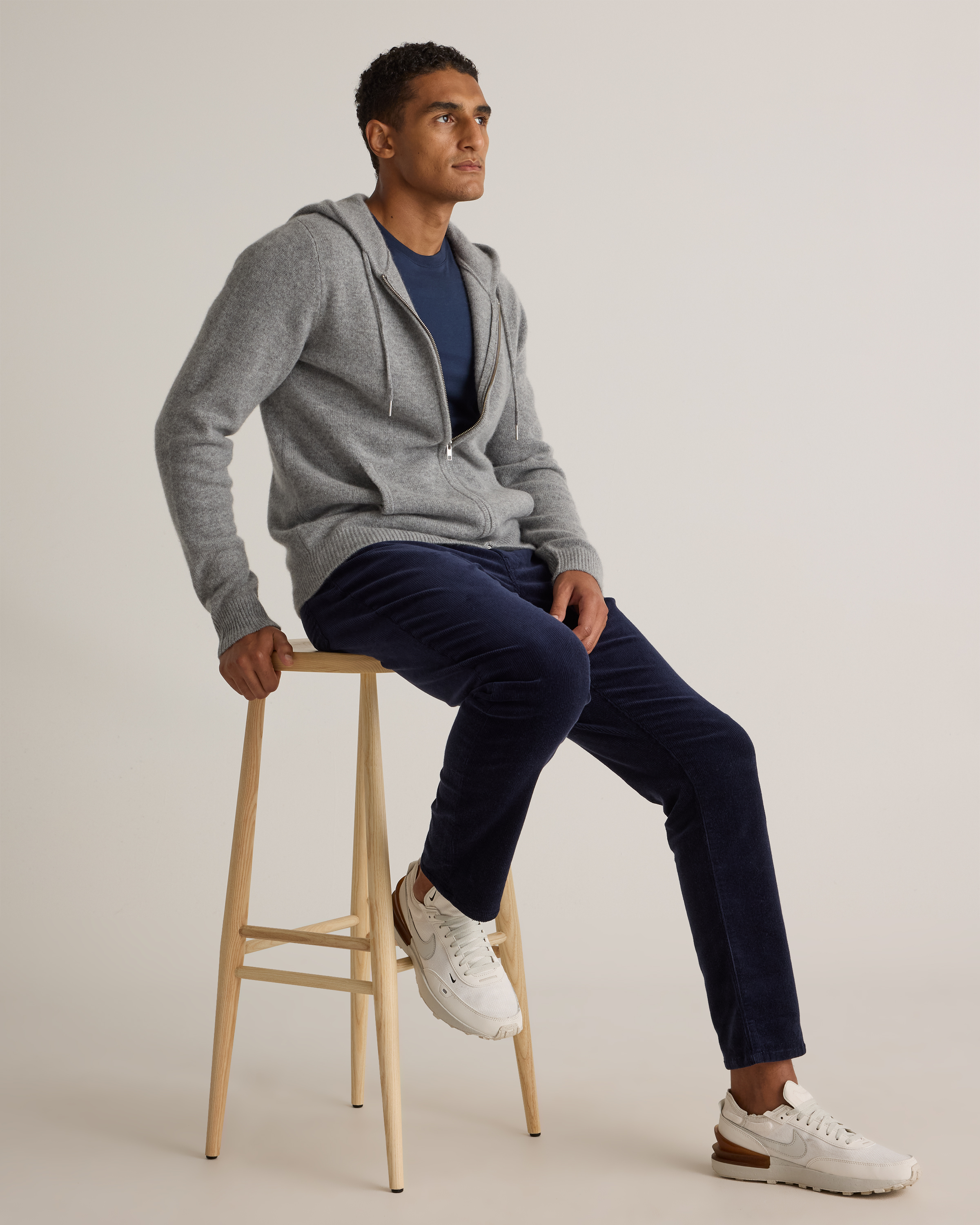 Organic Stretch Corduroy 5-Pocket Pants in Deep Navy