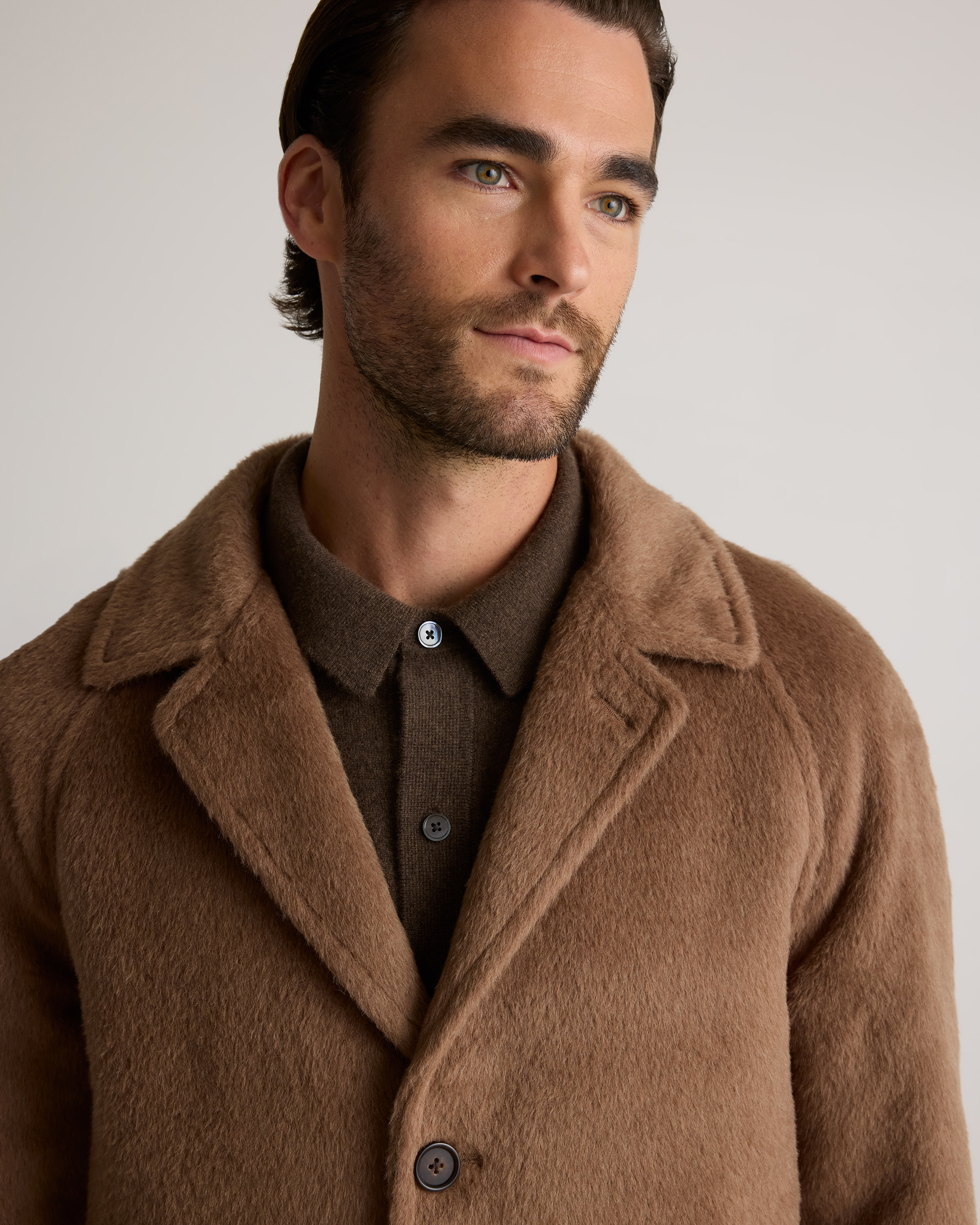 Coat Edward’s wool alpaca size M Alpaca-Wool Stand Collar Coat