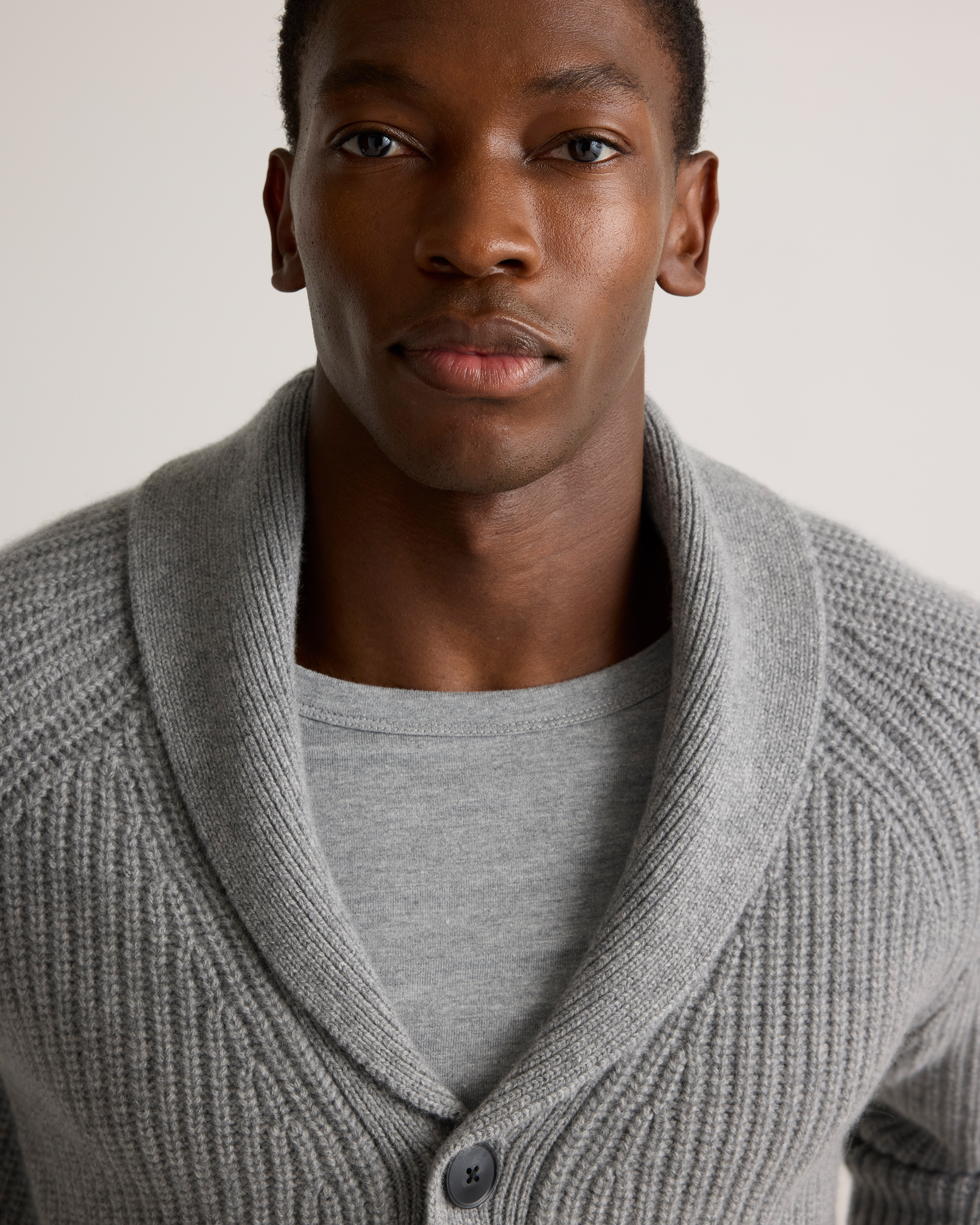 AKM エイケイエム【M】CASHWOOL SHAWL CARDIGAN Black California Cashmere Shawl Cardigan - Buck Mason