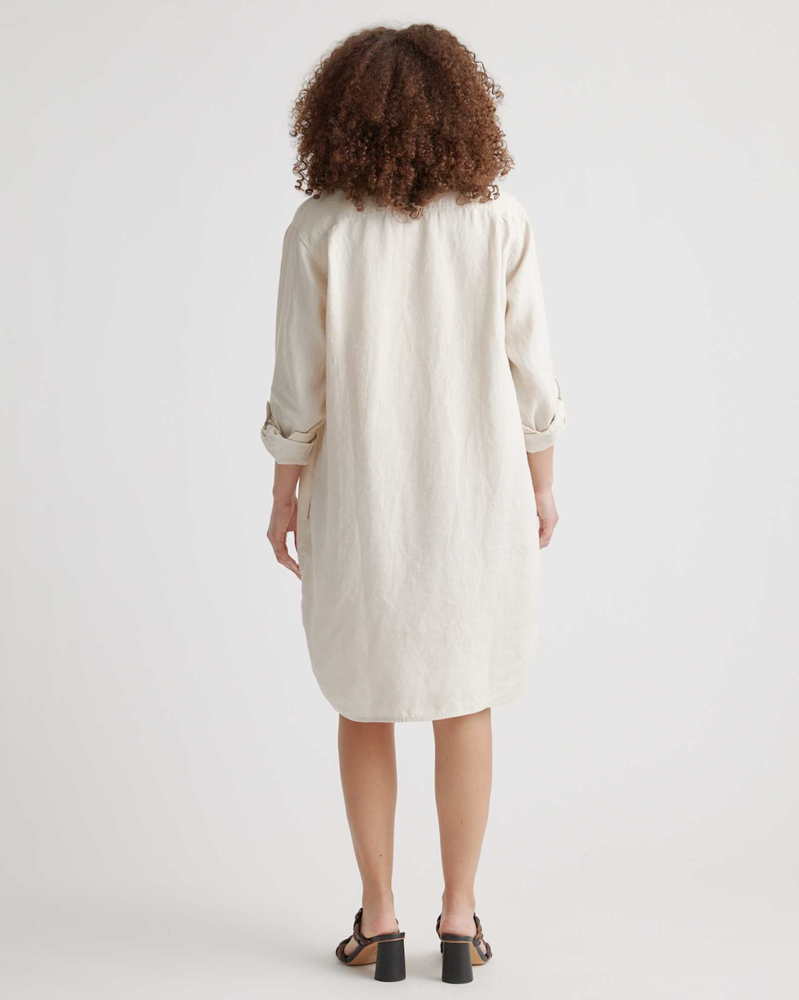 100% European Linen Shirt Dress in Sand 100% European Linen Shirt Dress in Sand