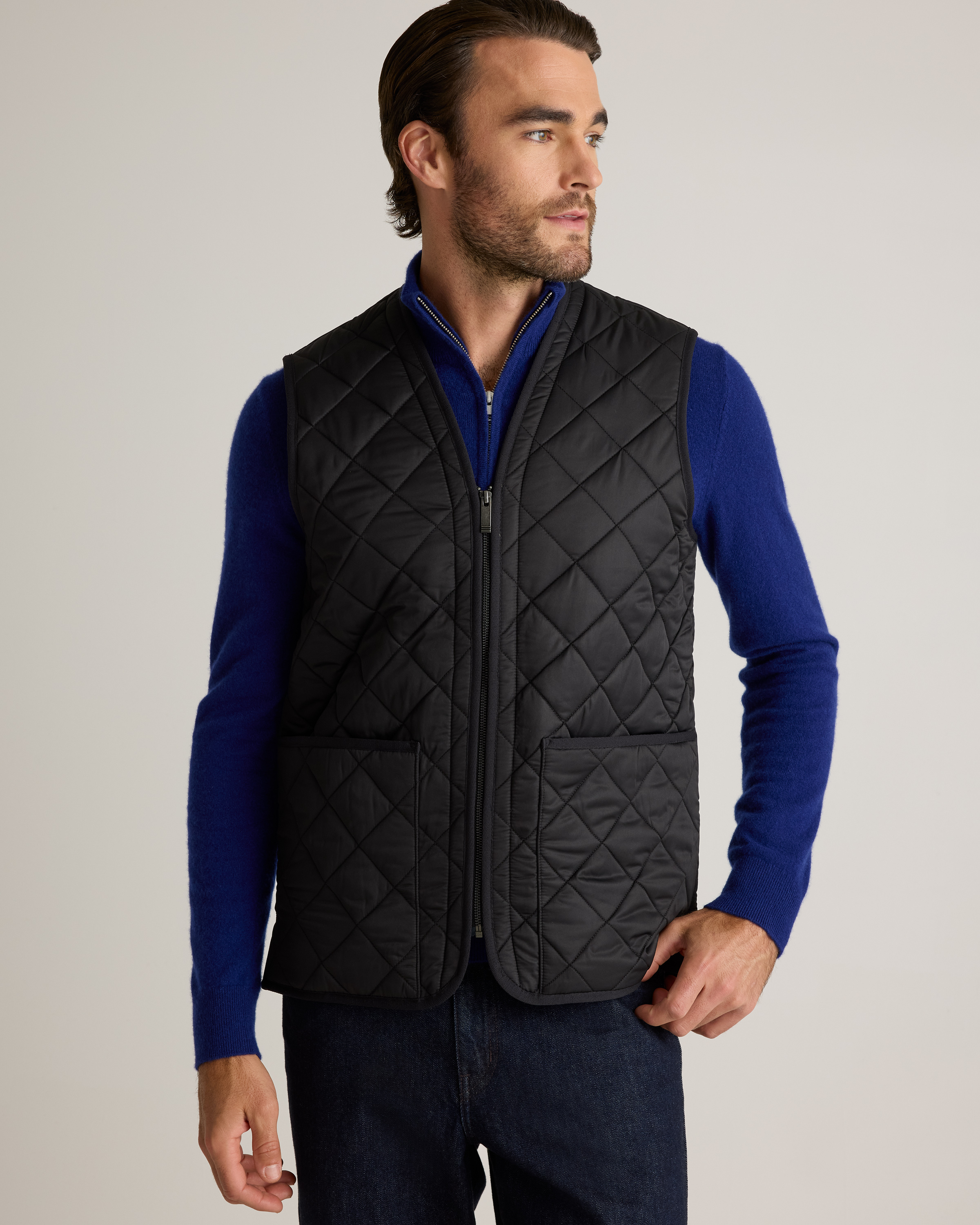 Featherless Quilted Fleece-Lined Liner Vest
