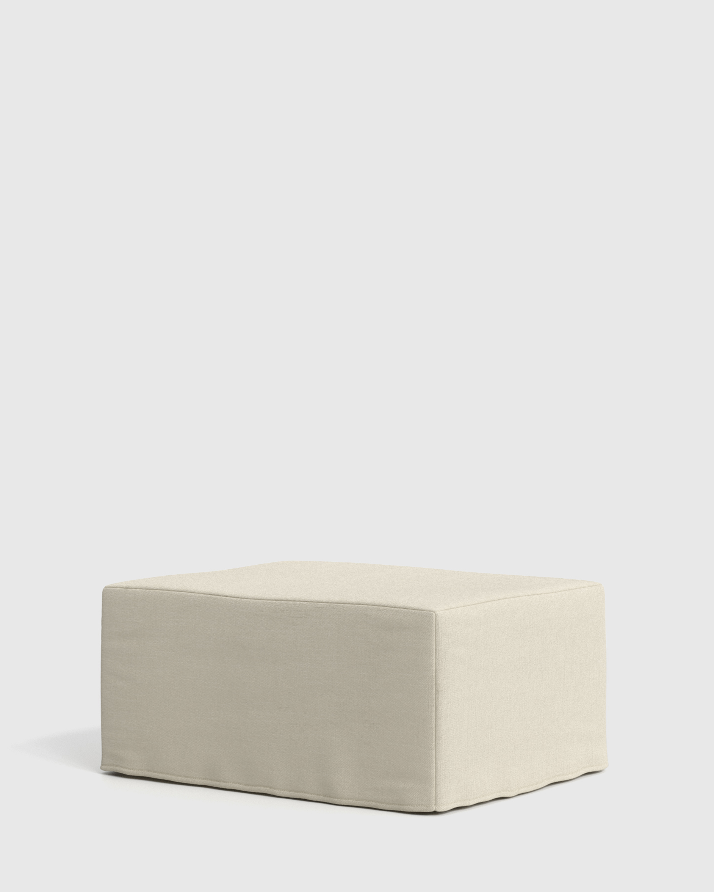 Ellery Performance Linen Slipcover Ottoman - thumbnail 4