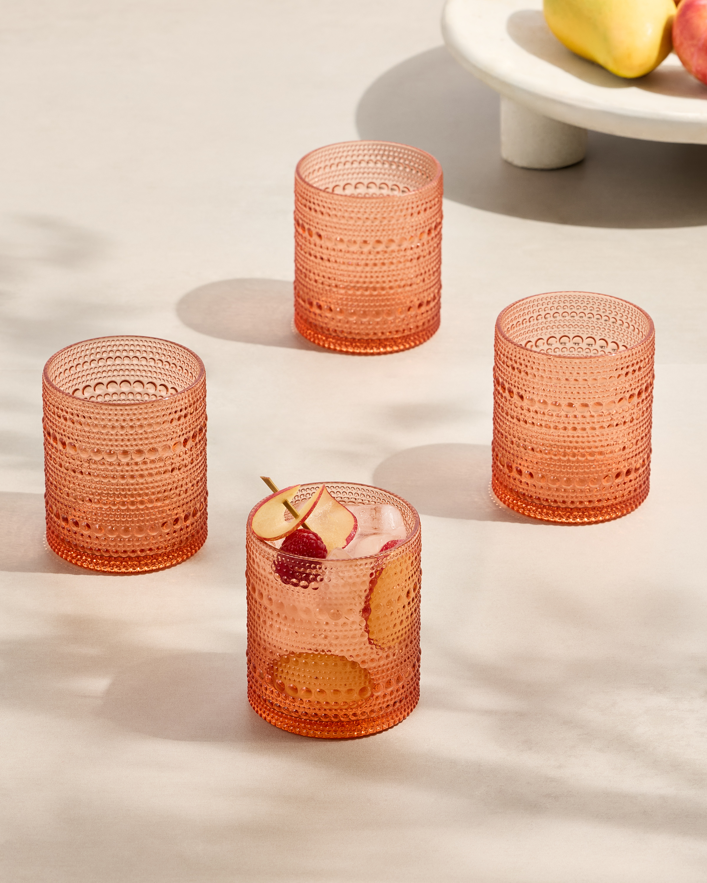 Coral Blush Orbetto Outdoor Acrylic Short Tumbler (Set of 8)