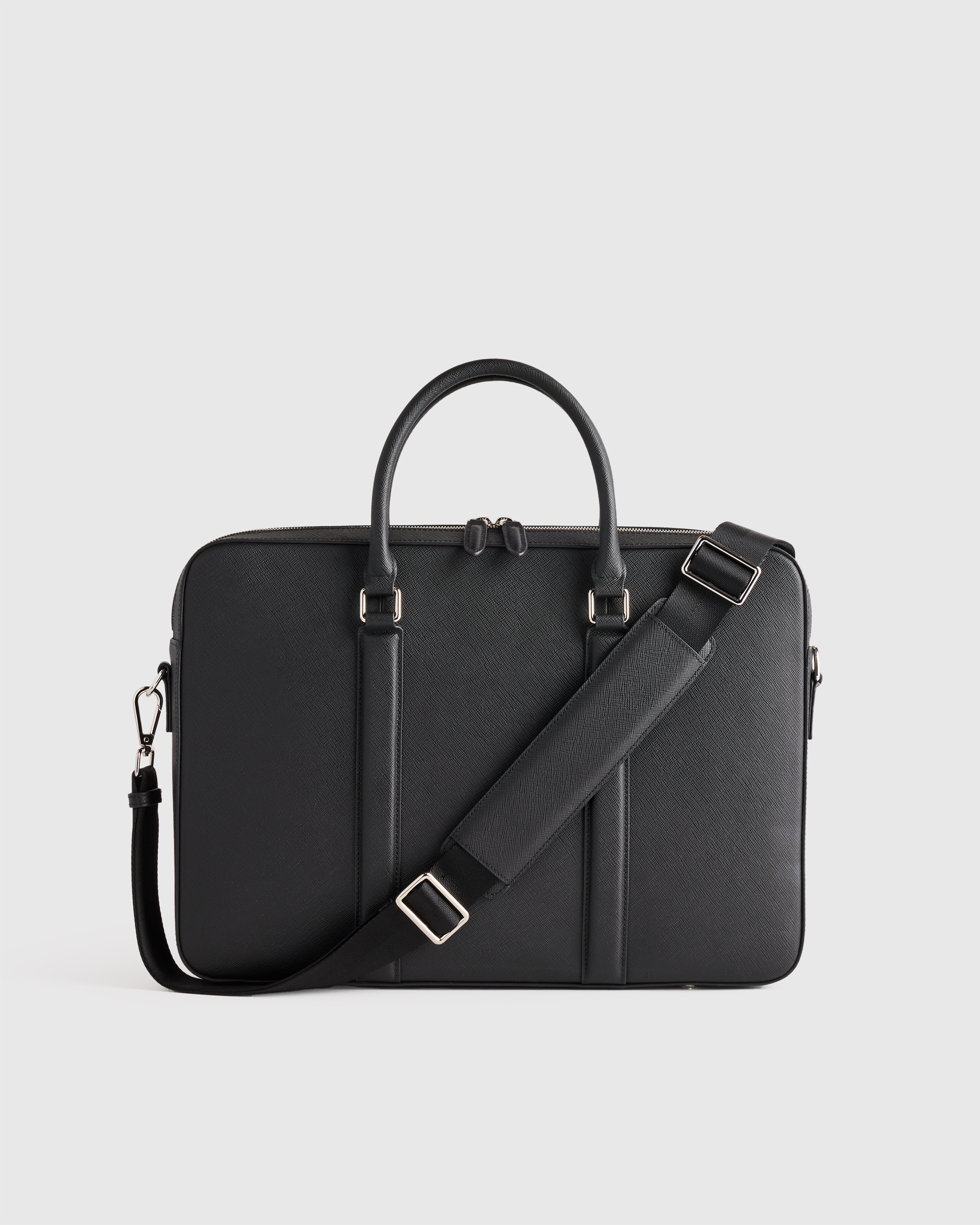 Black Italian Saffiano Briefcase