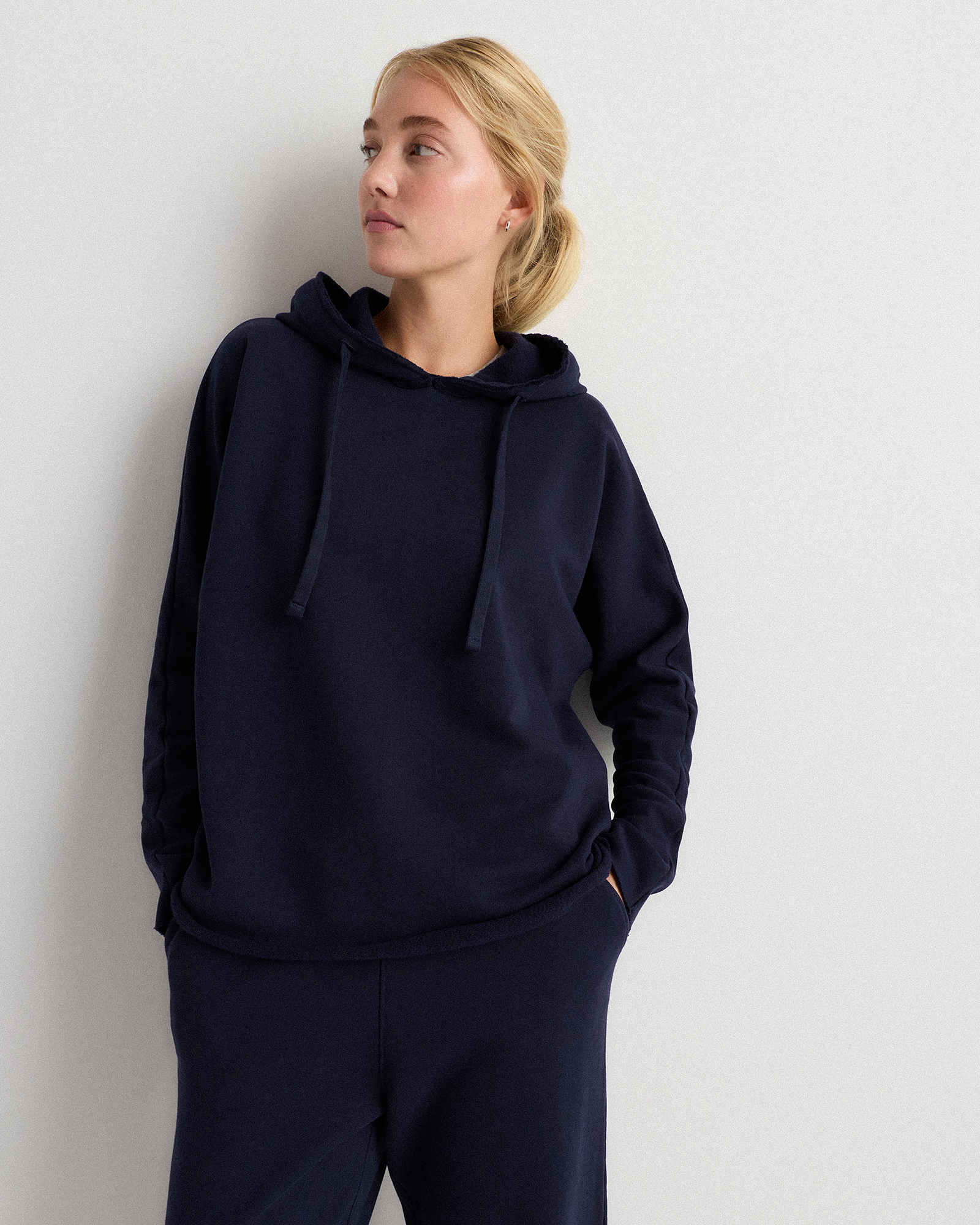 Deep Navy Organic French Terry Hoodie