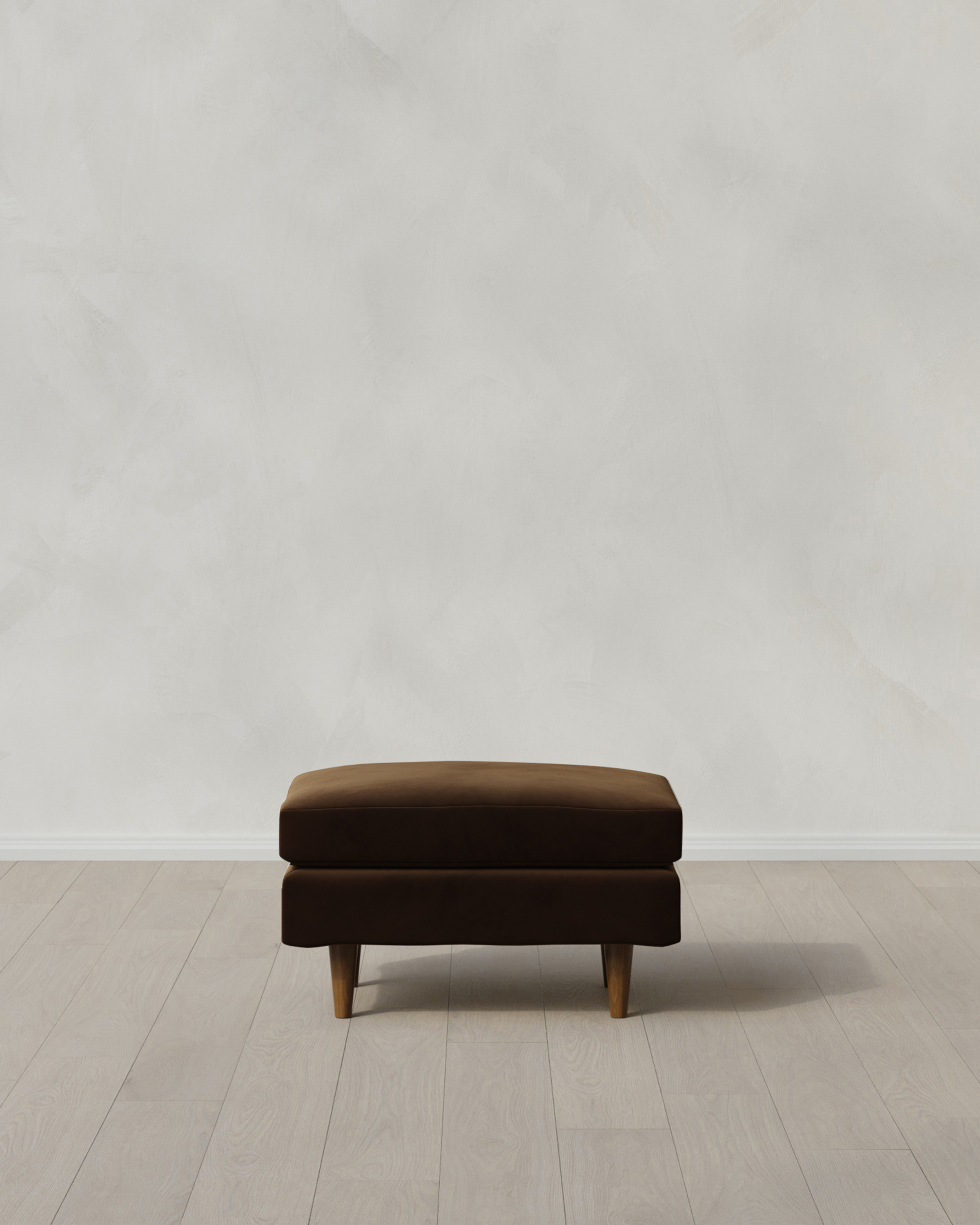 Java Atlas Midcentury Ottoman in Performance Velvet