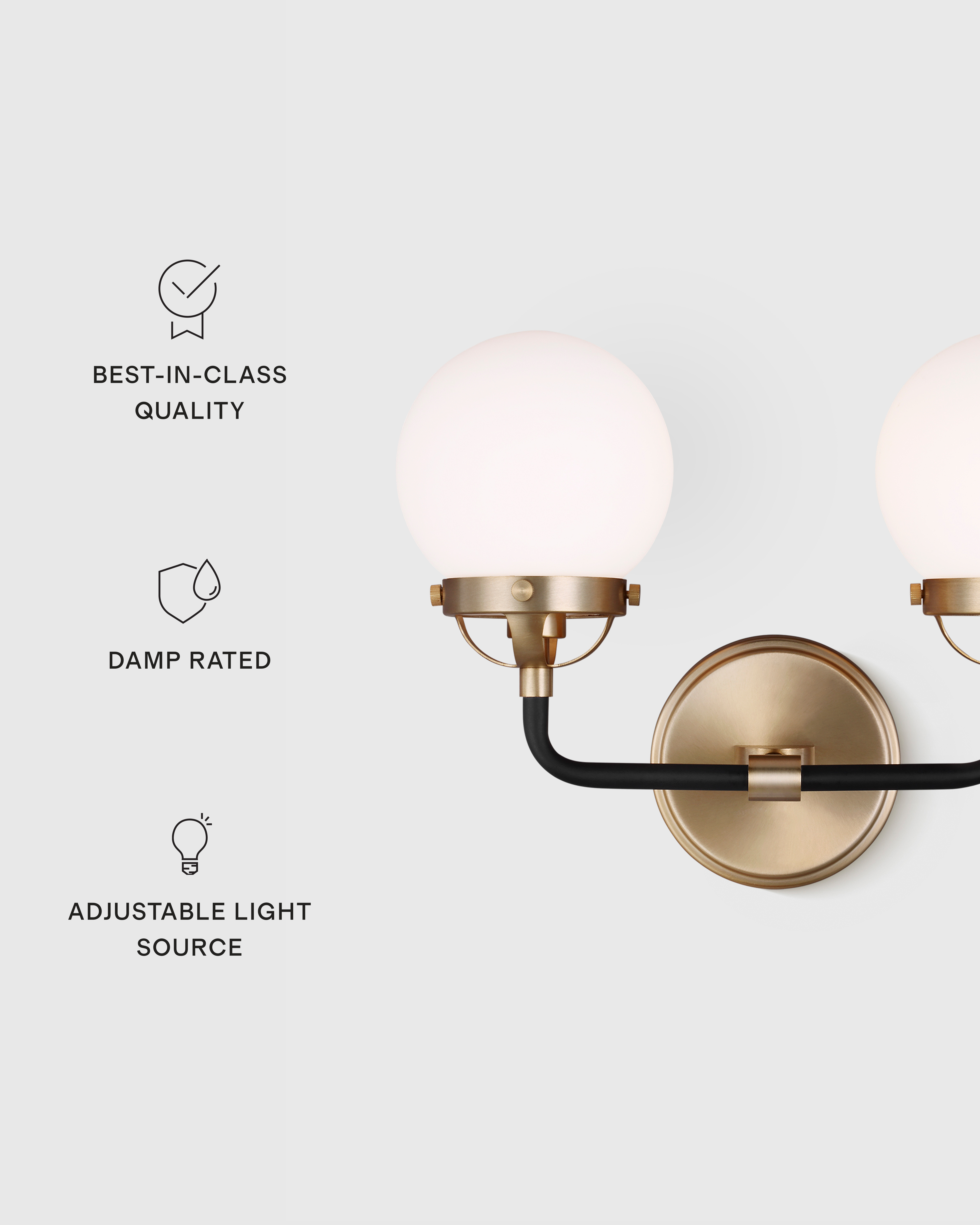 Double Globe Steel Sconce - thumbnail 3