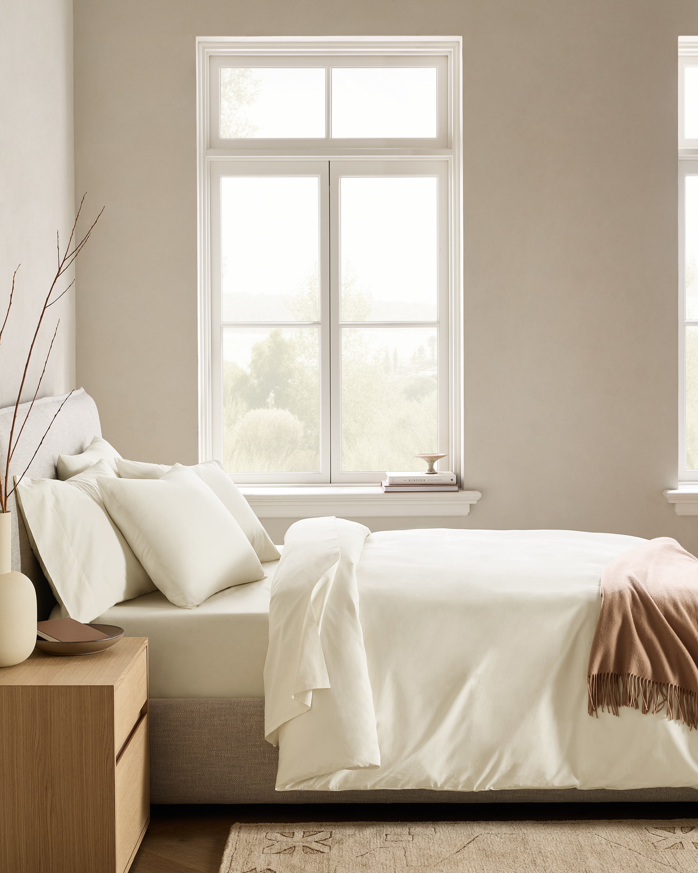 Ivory Classic Organic Percale Duvet Cover