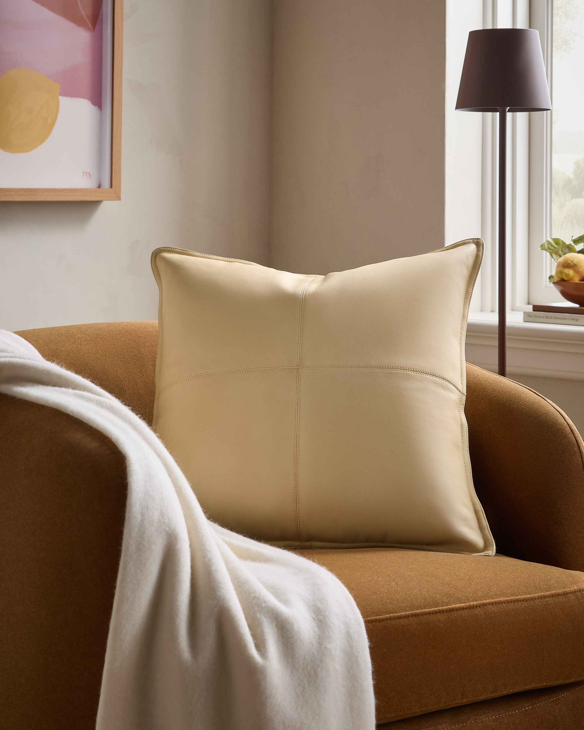 Pieced Leather Pillow Cover - thumbnail 2