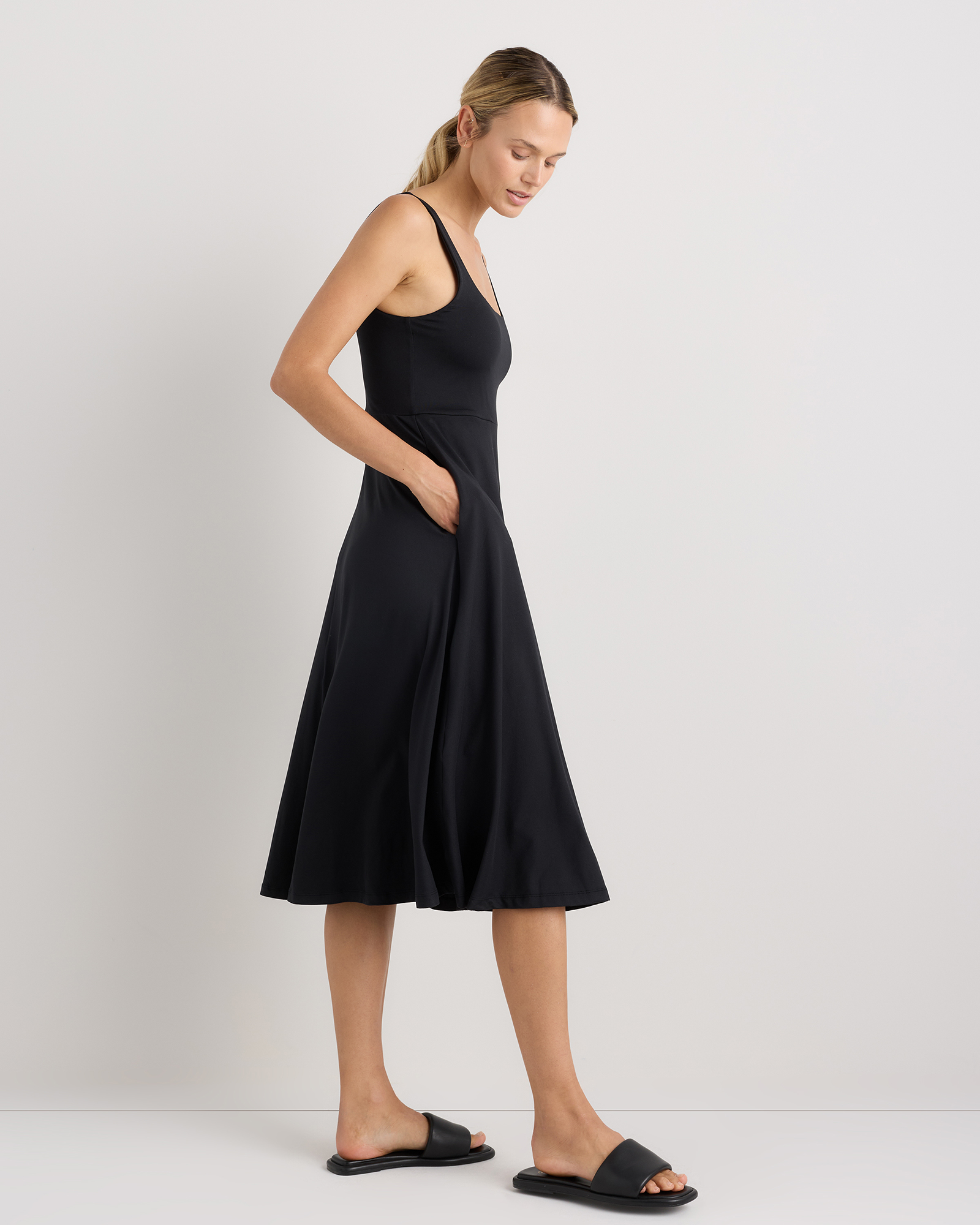 tube top flare dress Black Tube Flare Mini Dress main image 0