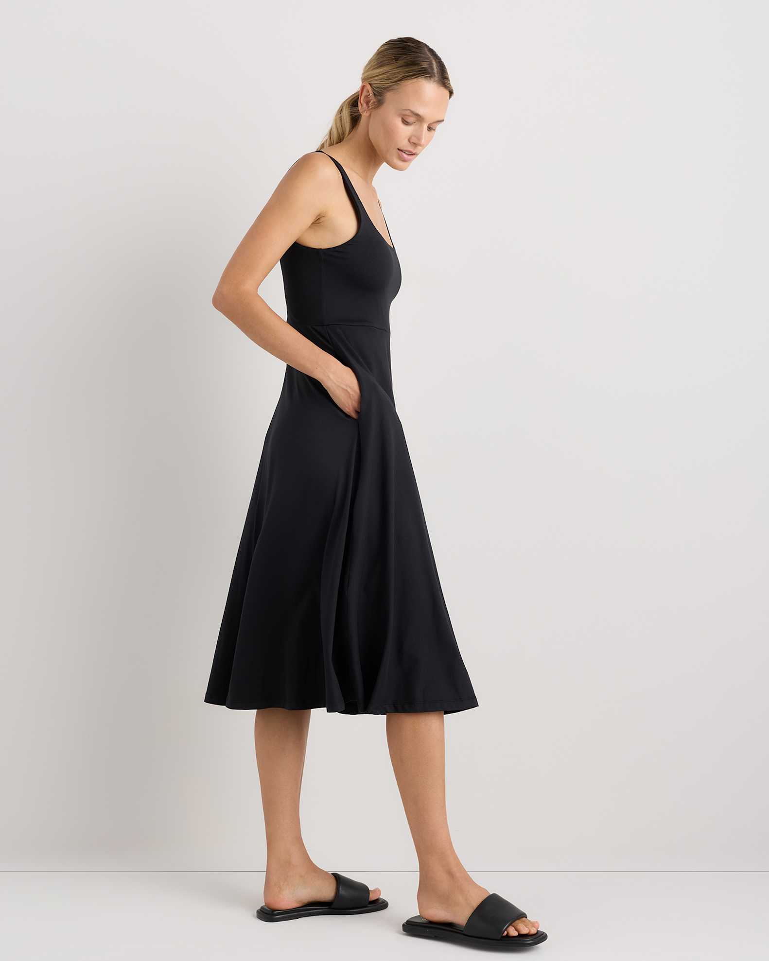 Flowknit Breeze Fit & Flare Dress in True Black Flowknit Breeze Fit & Flare Dress in True Black