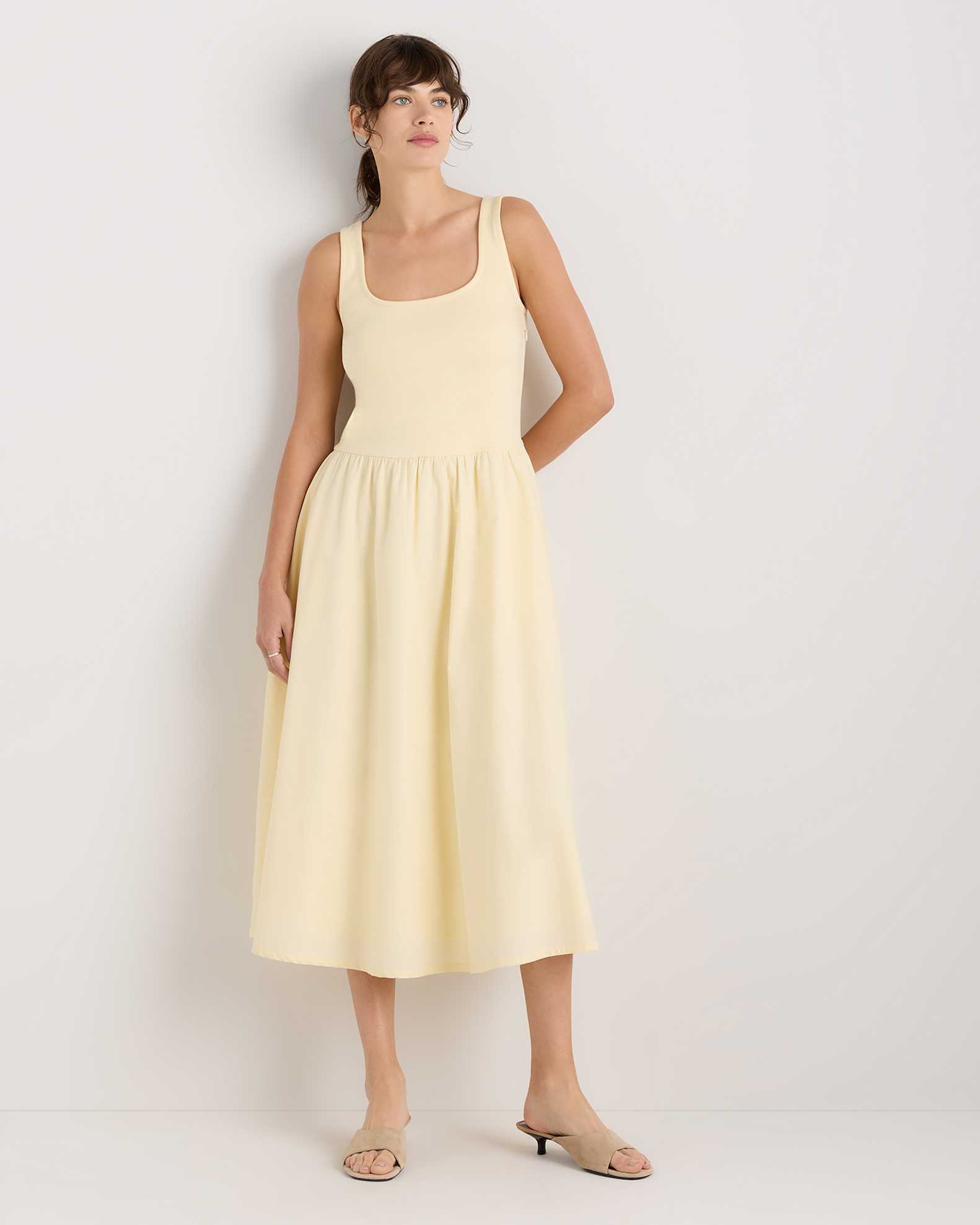 Cotton Mixed Media Tank Dress Cotton Mixed Media Tank Dress