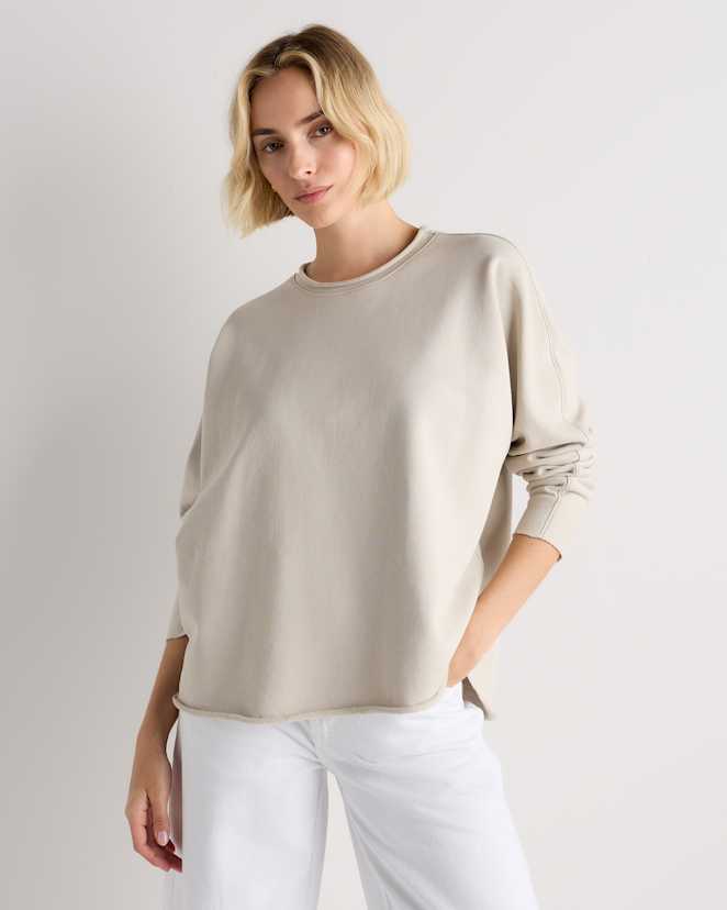 Pebble Beige Organic French Terry Crew