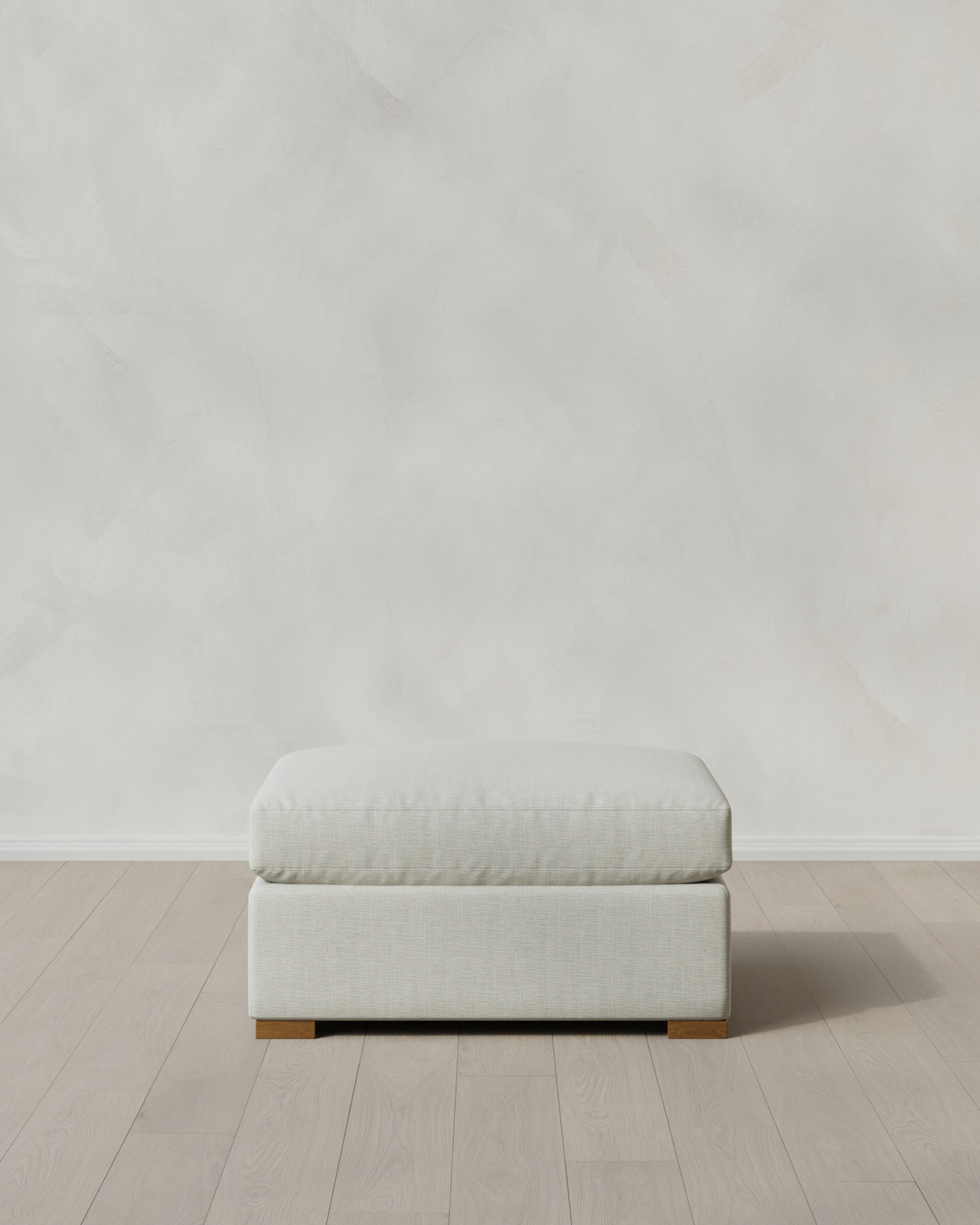 Sorrell Hollis Slope Arm Ottoman in Performance Chenille Linen Blend
