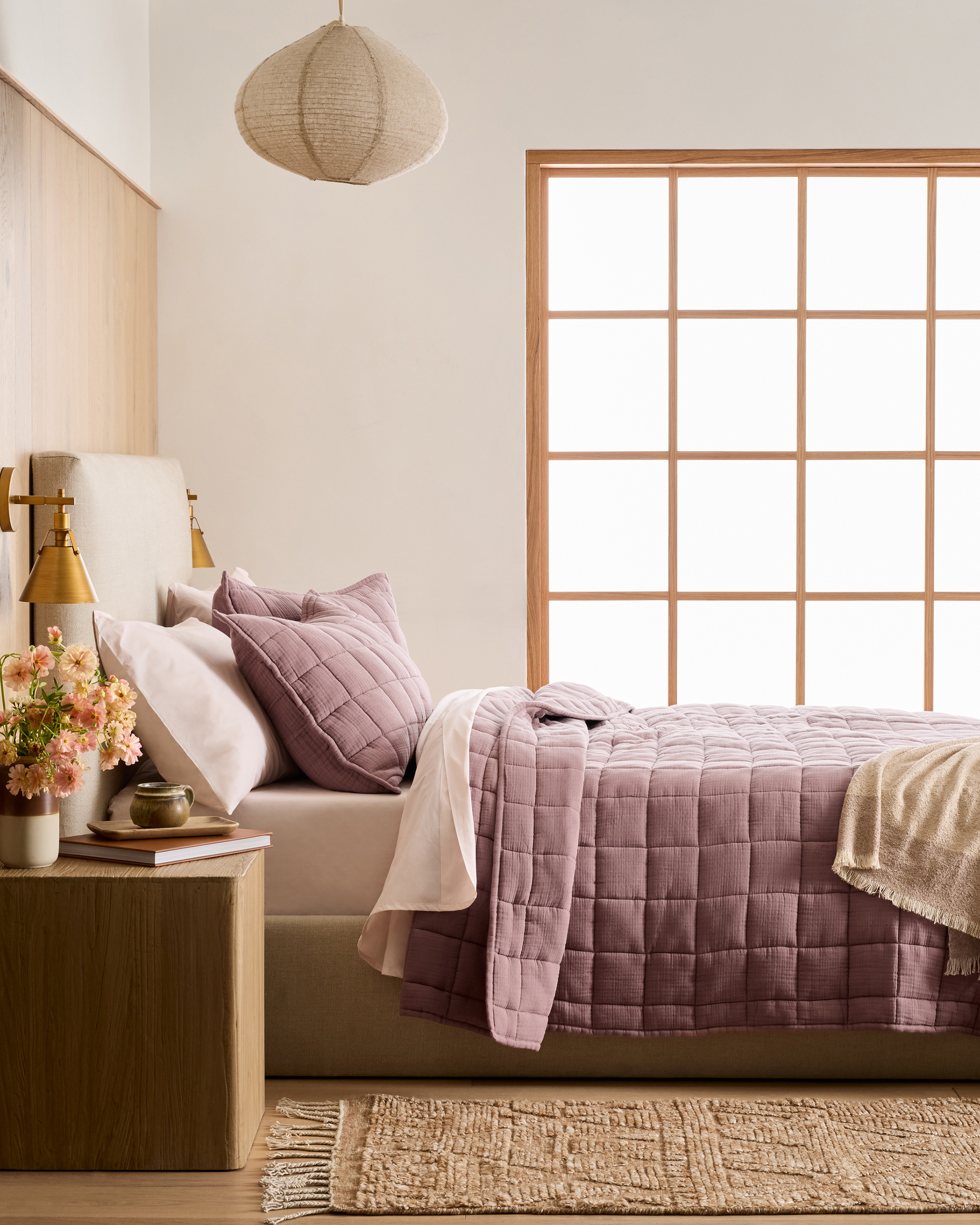 Organic Airy Gauze Box Quilt in Fig