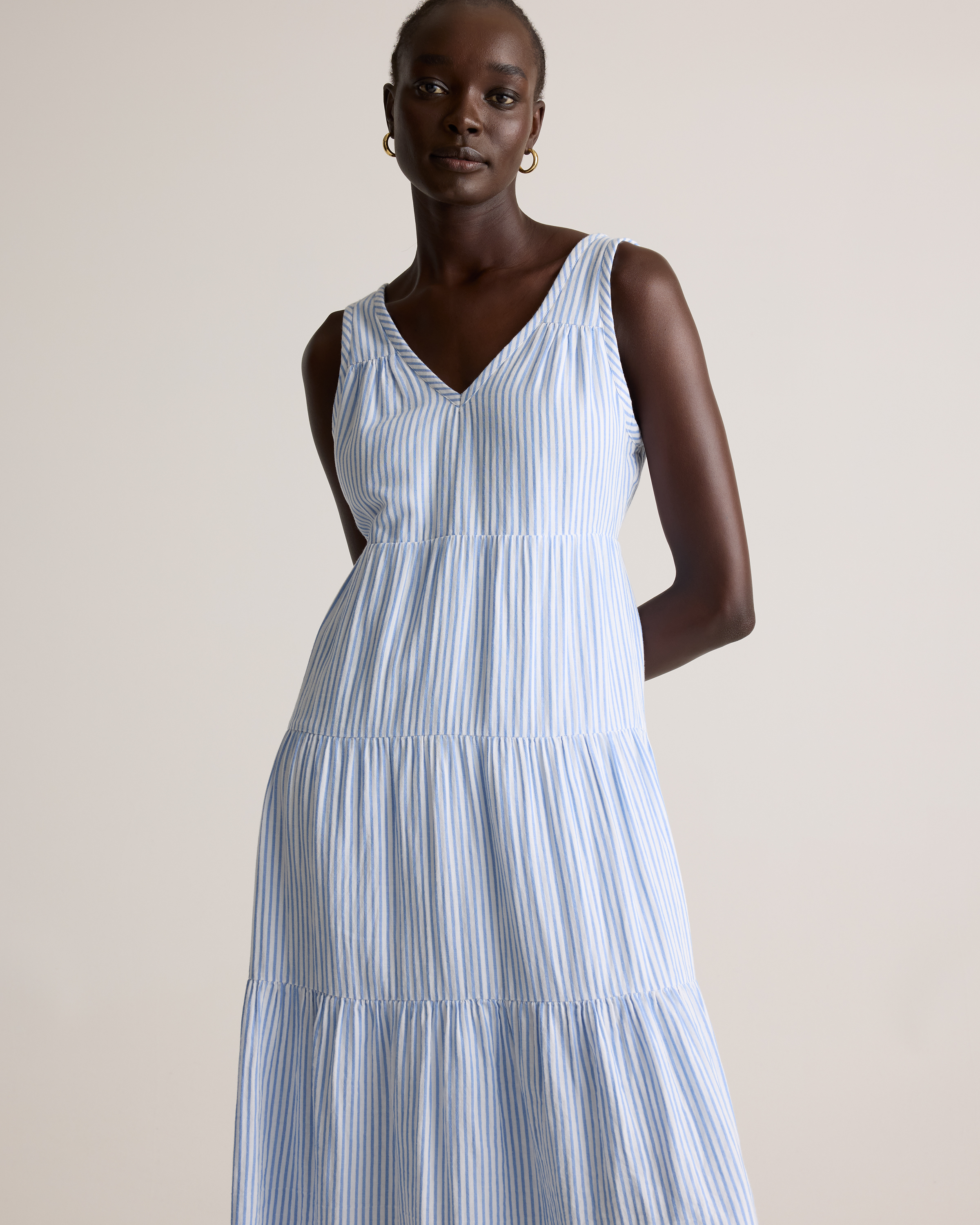 blue and white gingham maxi dress Hyacinth House Blue Gingham Prim Maxi Dress Blue Gingham / M