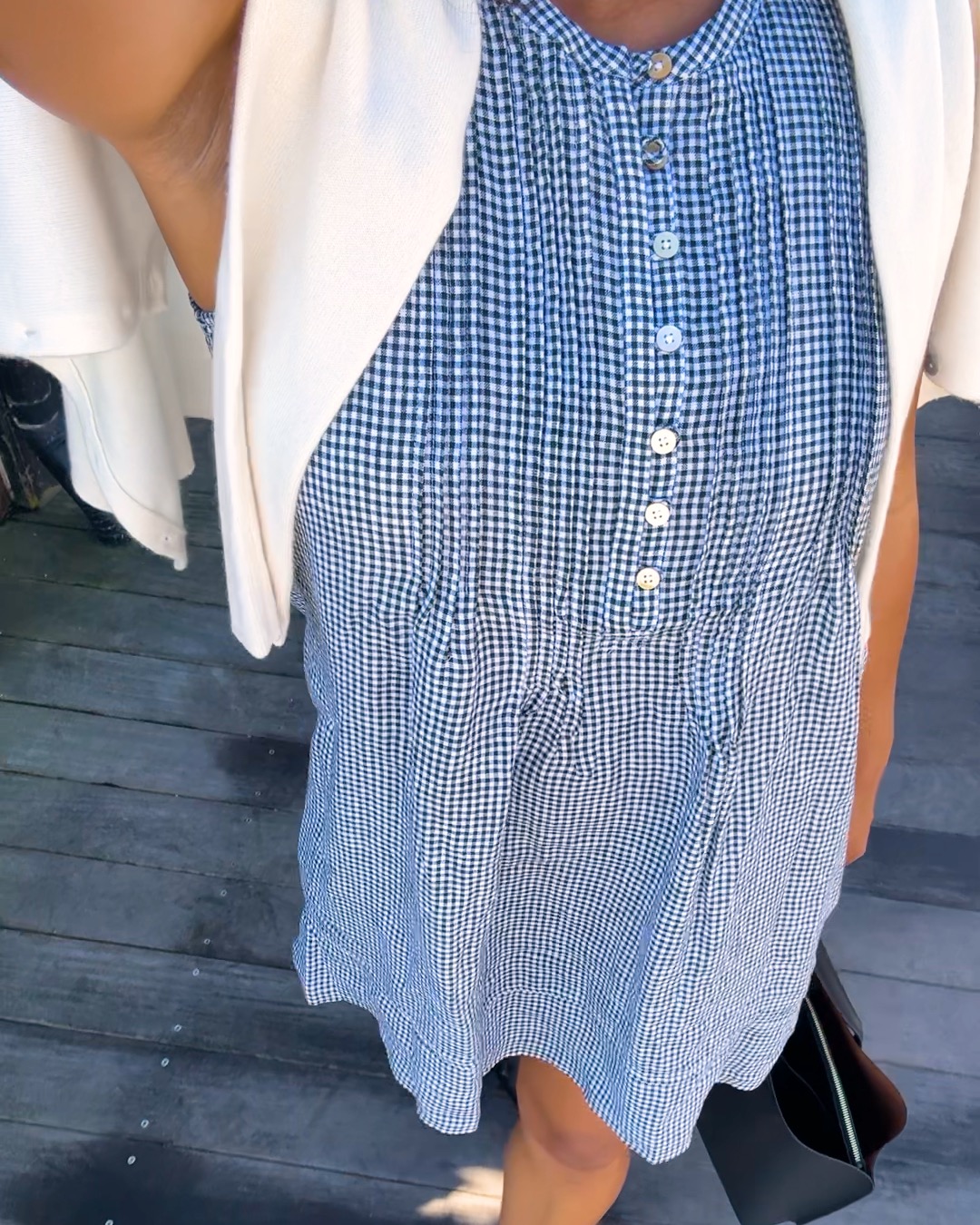 100 european linen short sleeve swing dress Quince Women's Sleeveless Swing Dress in Blue Pinstripe, Large Size, Made from 100% European Linen