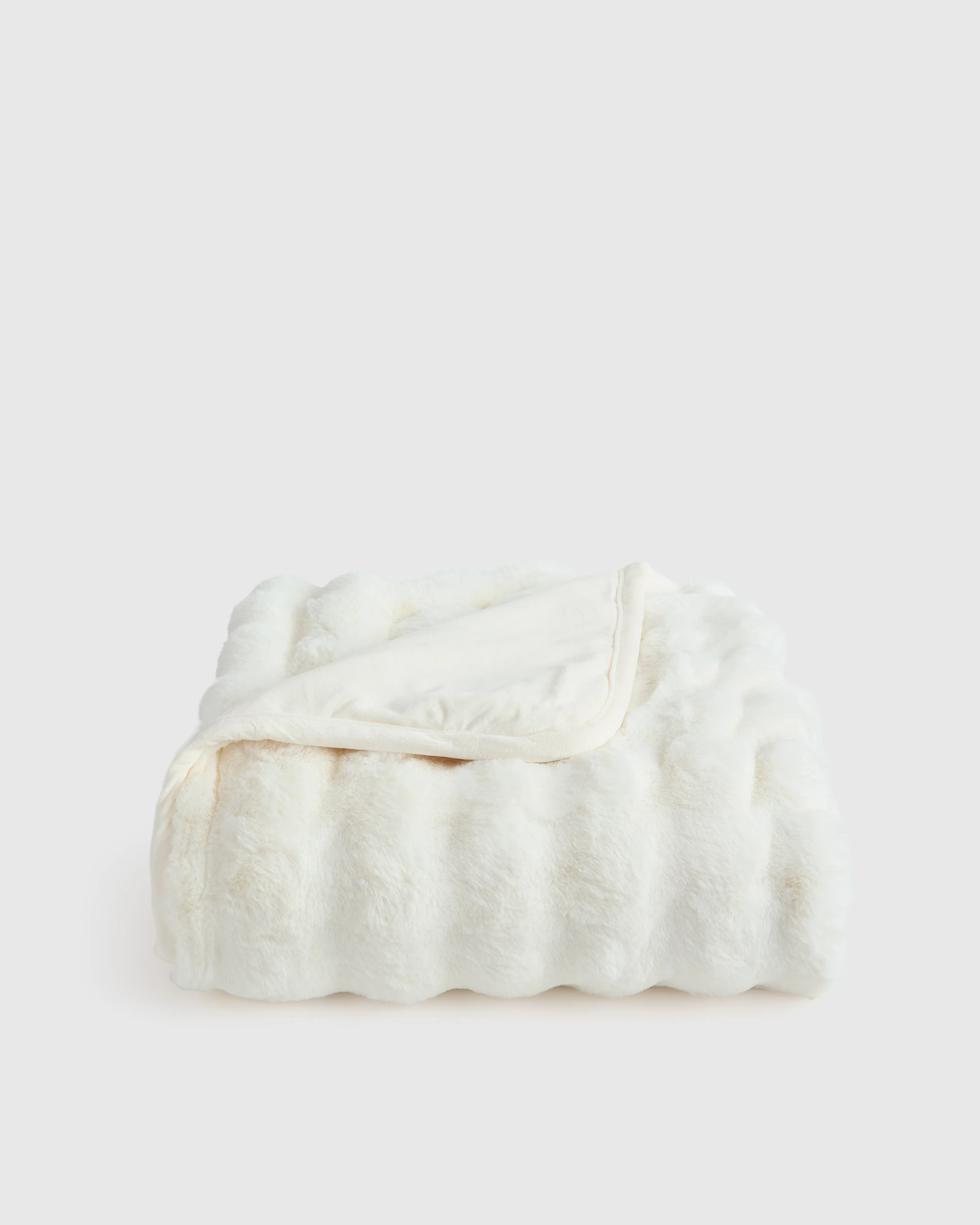 Ruched Faux Fur Throw