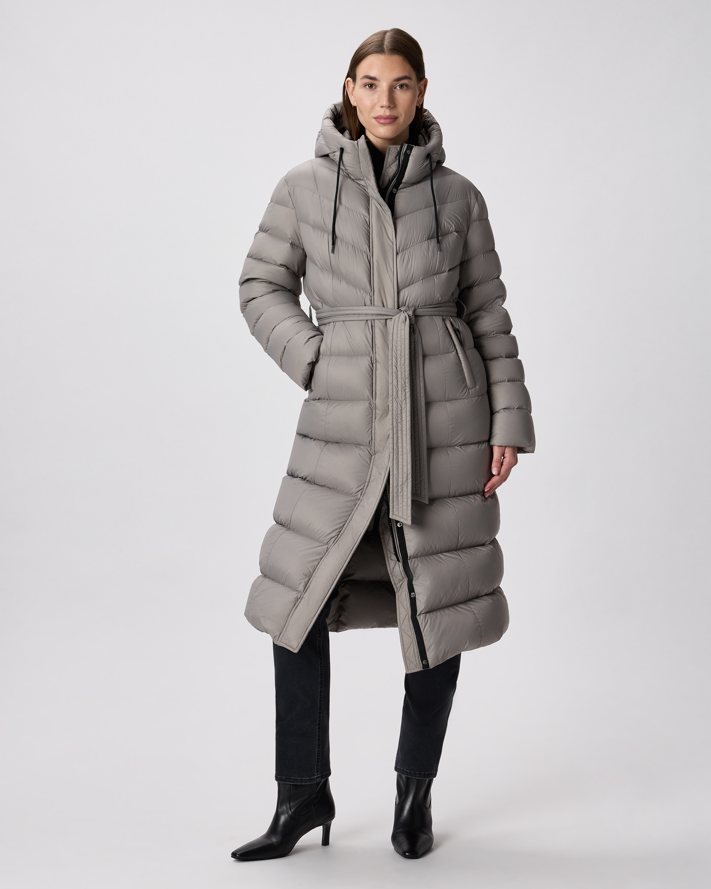 y*t様 Riu Ballon jolie down coat Gray Responsible Down Belted Puffer Maxi Coat