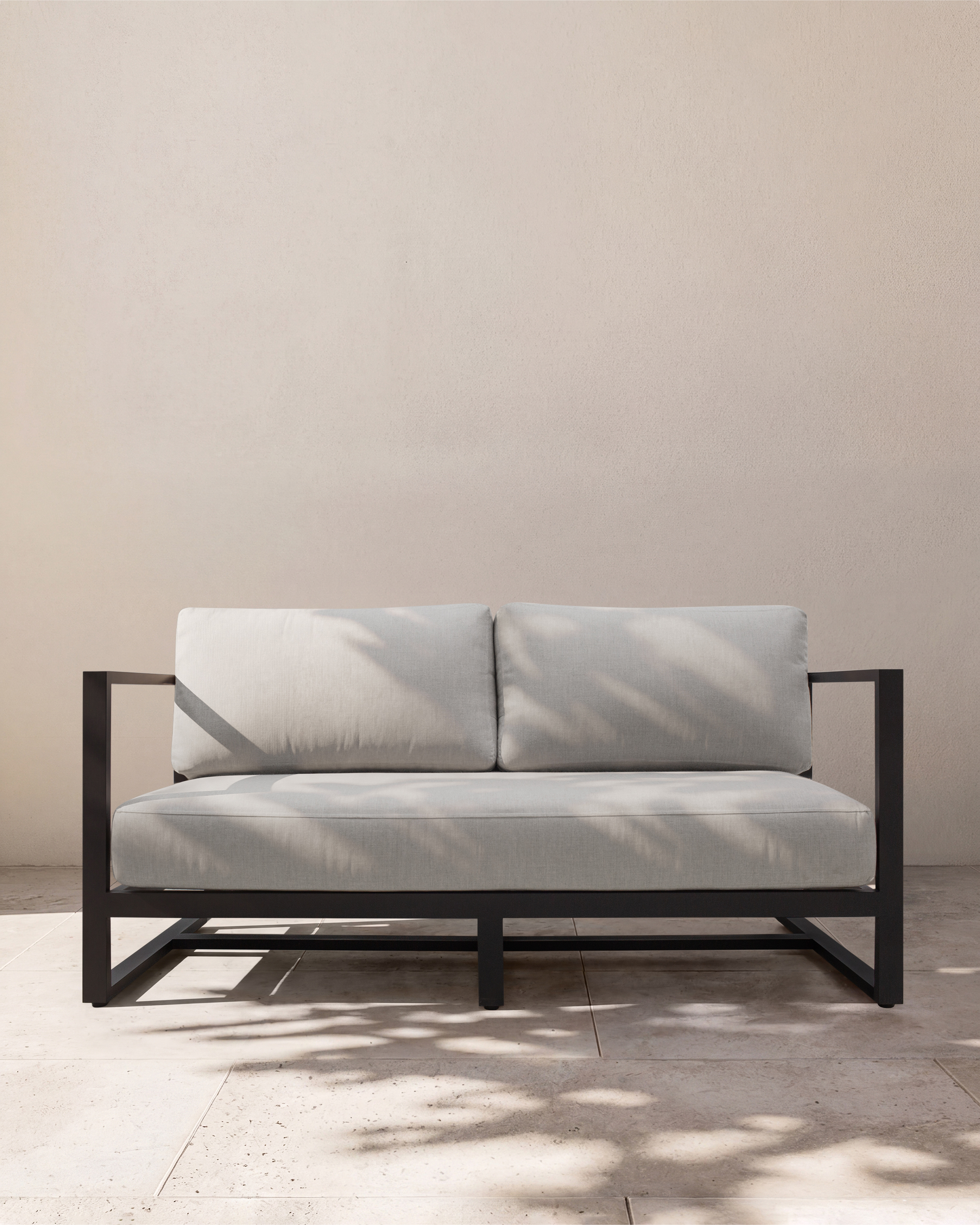 Dark Charcoal Linear Aluminum Outdoor Sofa